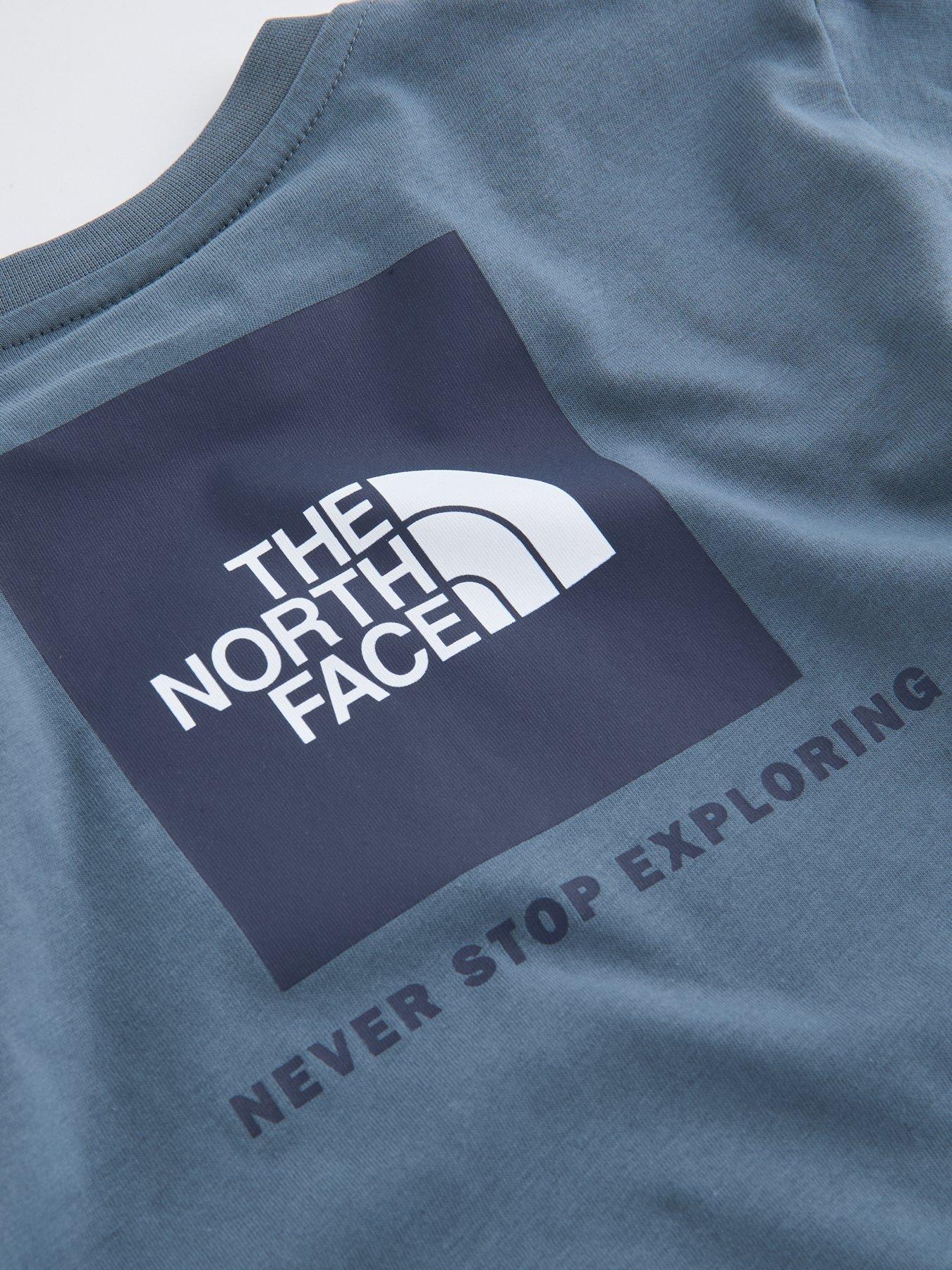 Image 4 of 5 of The North Face Junior Boys Box Never Stop Exploring T-Shirt - Graphite Grey
