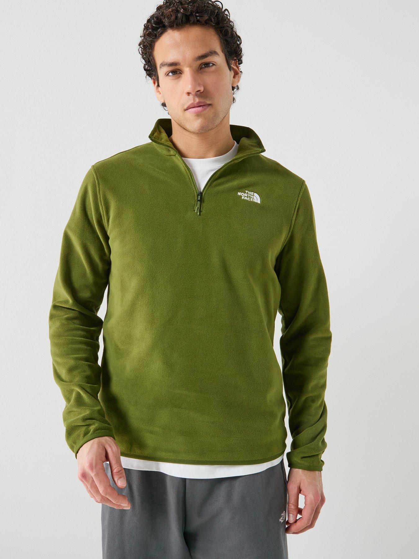 Image 1 of 6 of The North Face Mens Glacier 1/4 Zip Fleece - Green