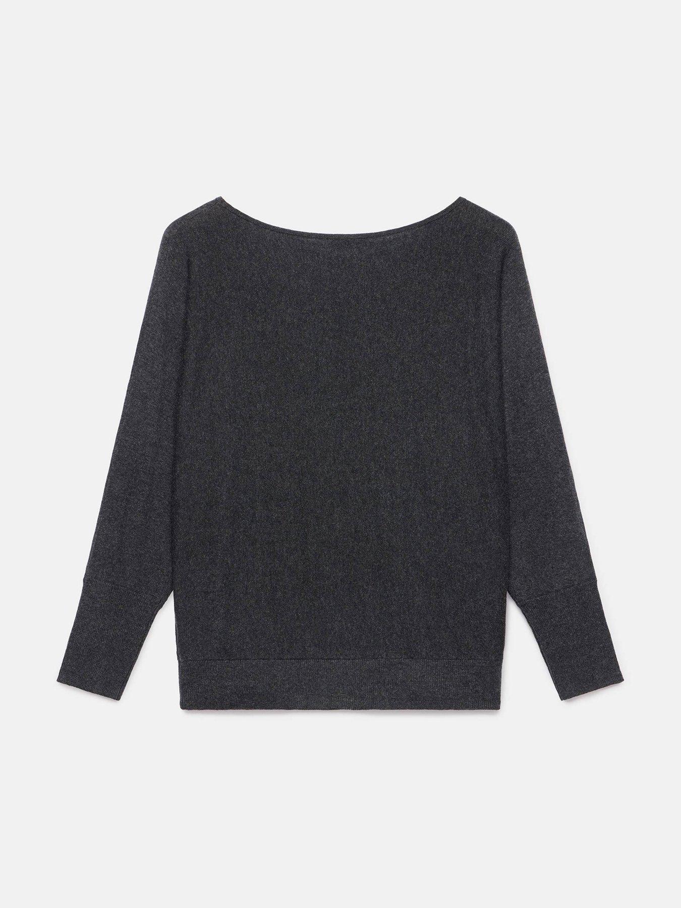  image of mint-velvet-sequin-batwing-jumper-grey