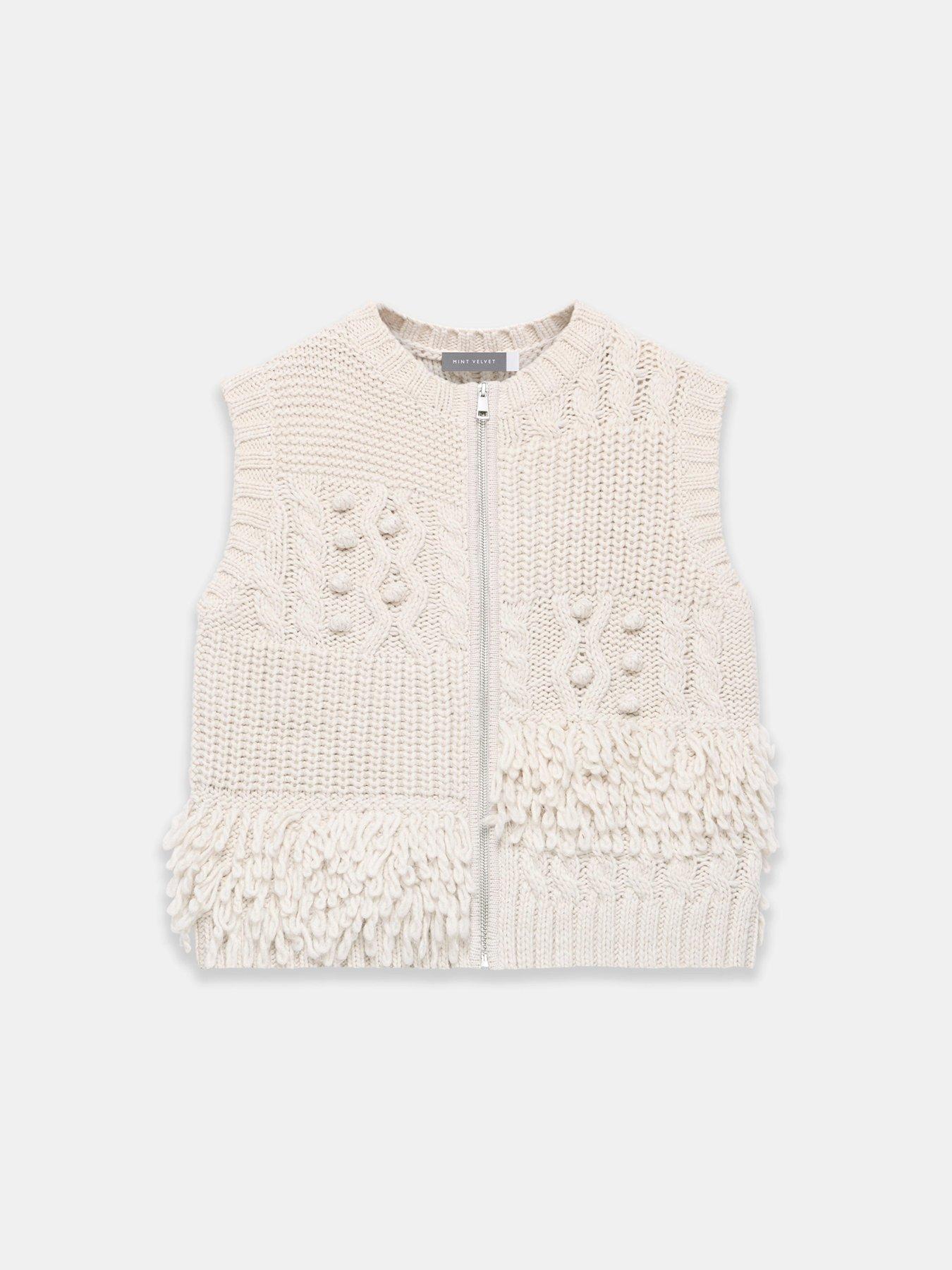  image of mint-velvet-patchwork-zip-tabard-cream