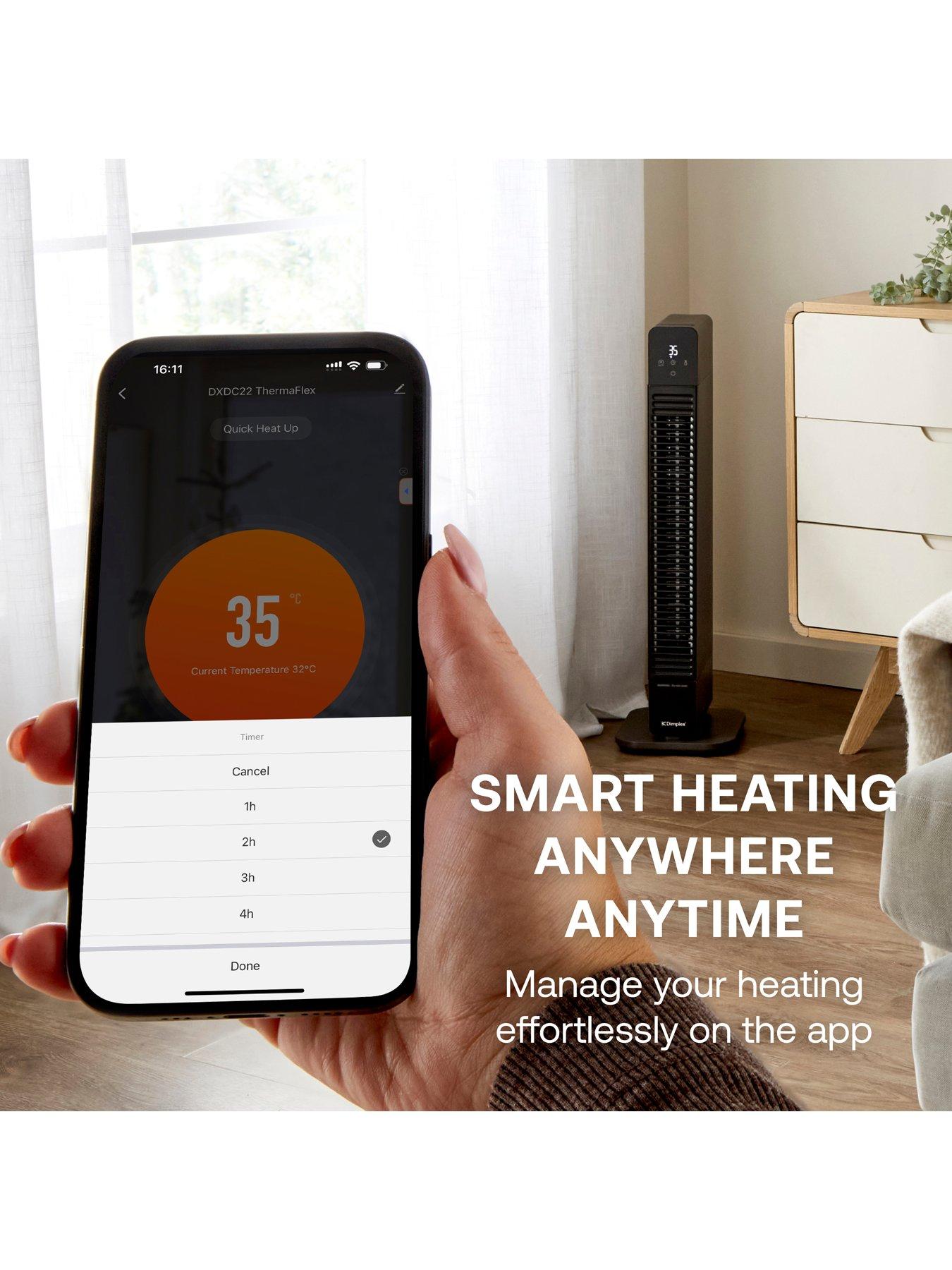 Image 6 of 8 of Dimplex ThermaFlex 2-in-1 Smart Baseboard and Tower Fan Convector Heater, WiFi, Eco Mode, 7 Day Timer, DXDC22