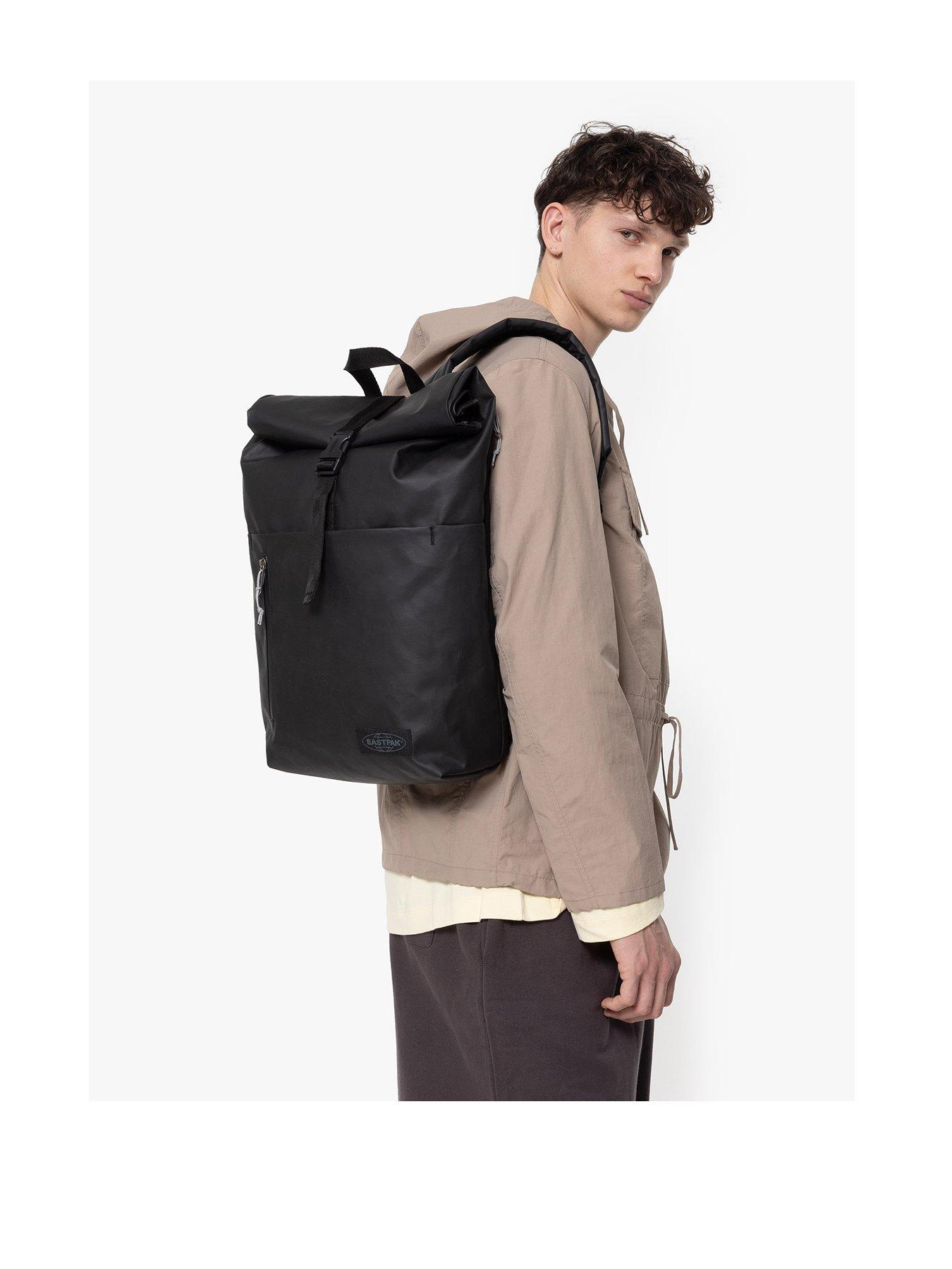 front image of eastpak-up-roll-backpack-black
