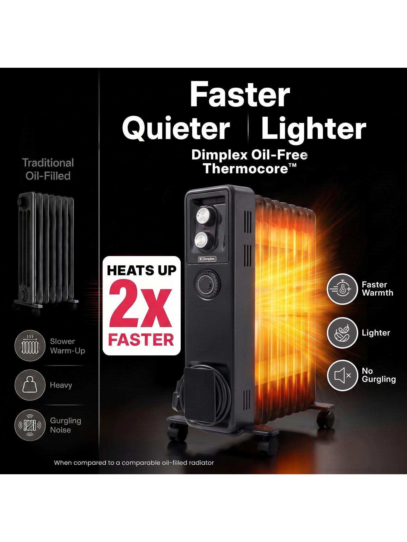 Dimplex ECR24TIFB ECR Oil-Free 2.4kW Oil-Free Radiator with Turbo Fan ...