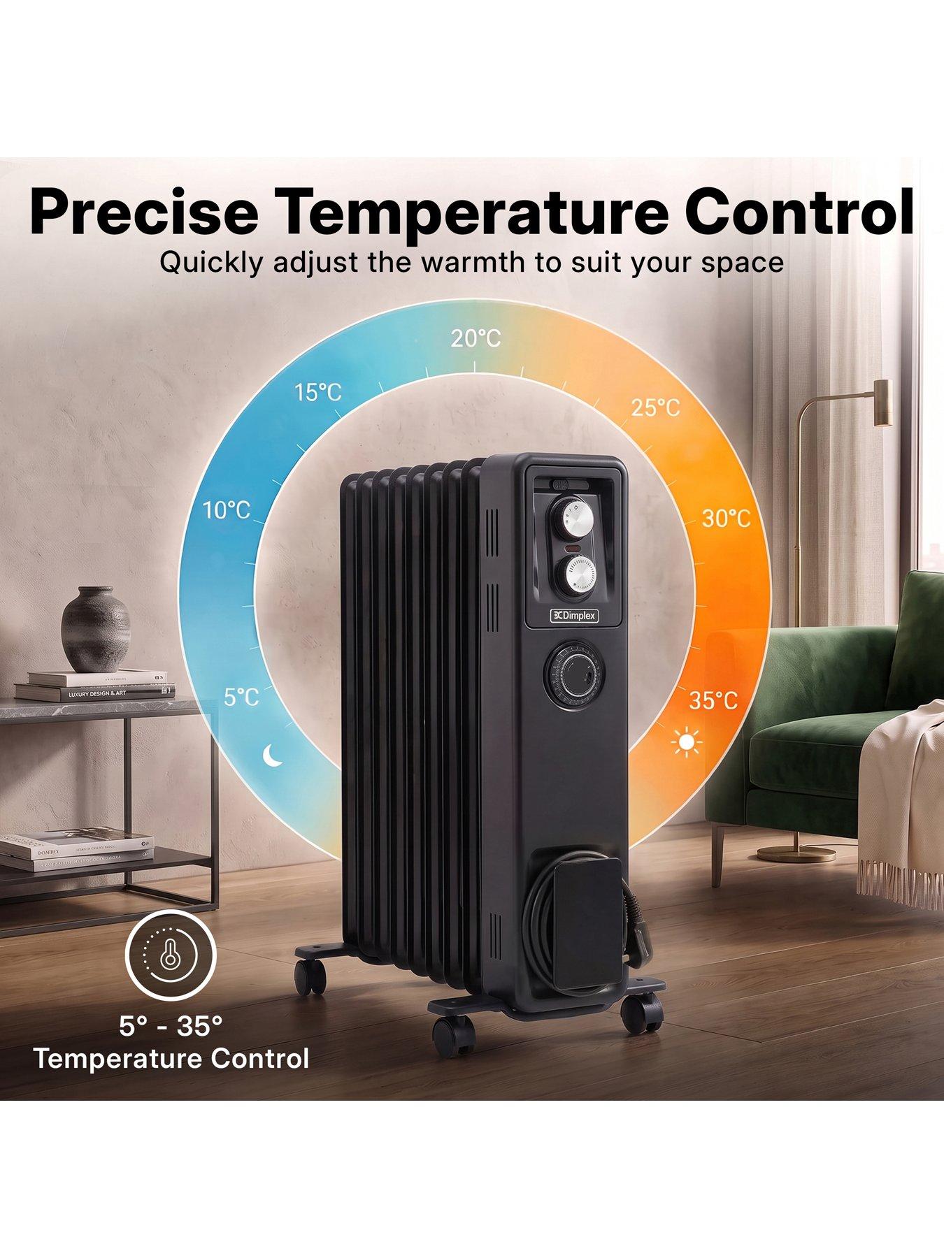 Dimplex ECR24TIFB ECR Oil-Free 2.4kW Oil-Free Radiator with Turbo Fan ...