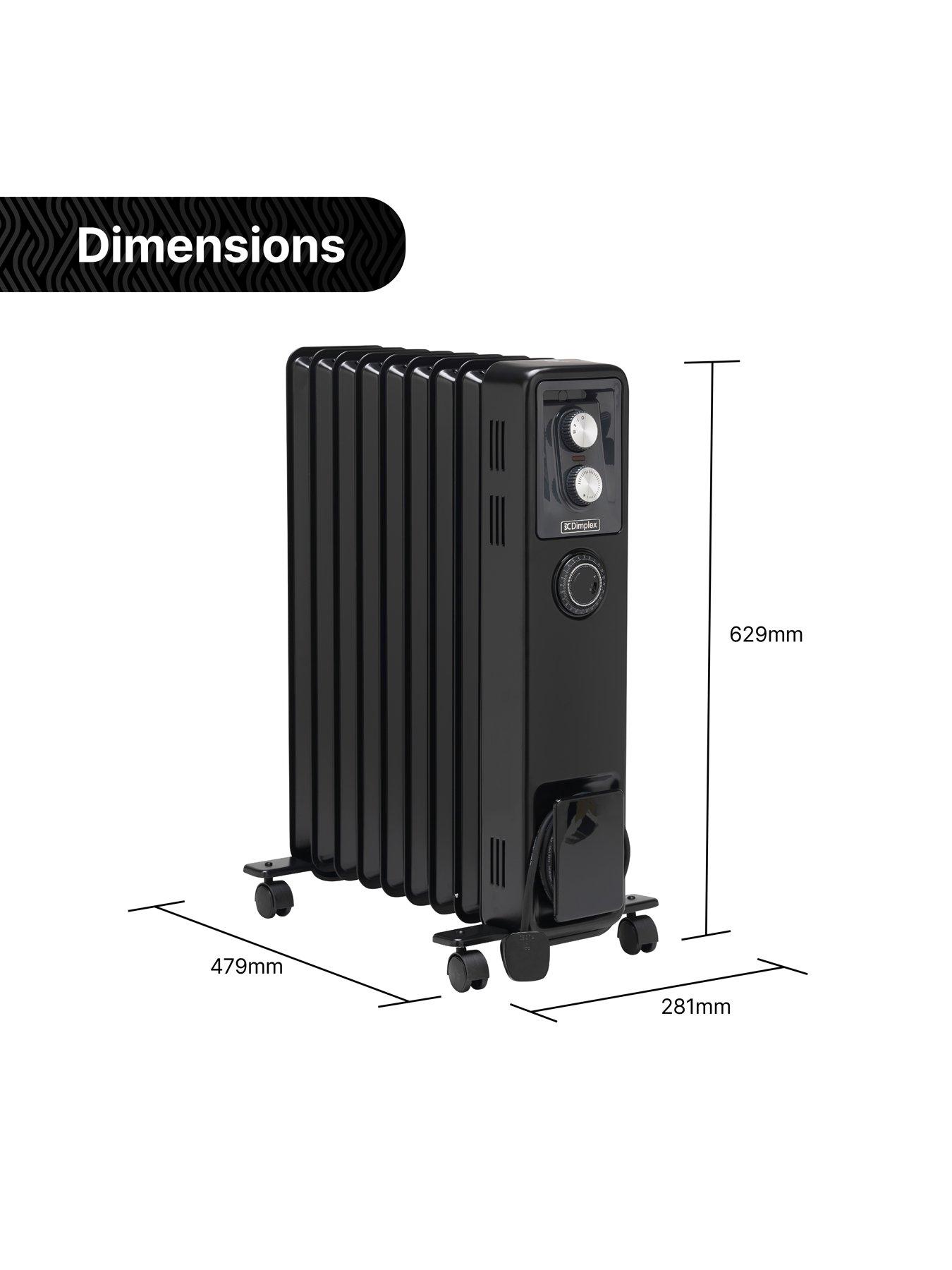 Dimplex ECR24TIFB ECR Oil-Free 2.4kW Oil-Free Radiator with Turbo Fan ...