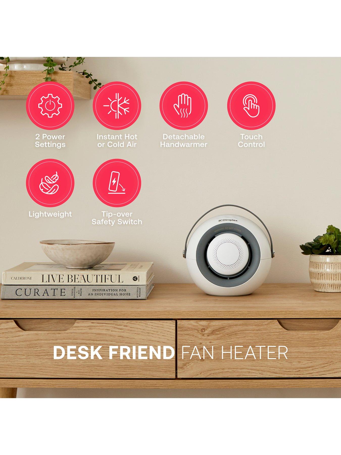 Image 7 of 8 of Dimplex DDF390 Desk Friend Fan Heater with Magnetic Hand Warmer 400W - White