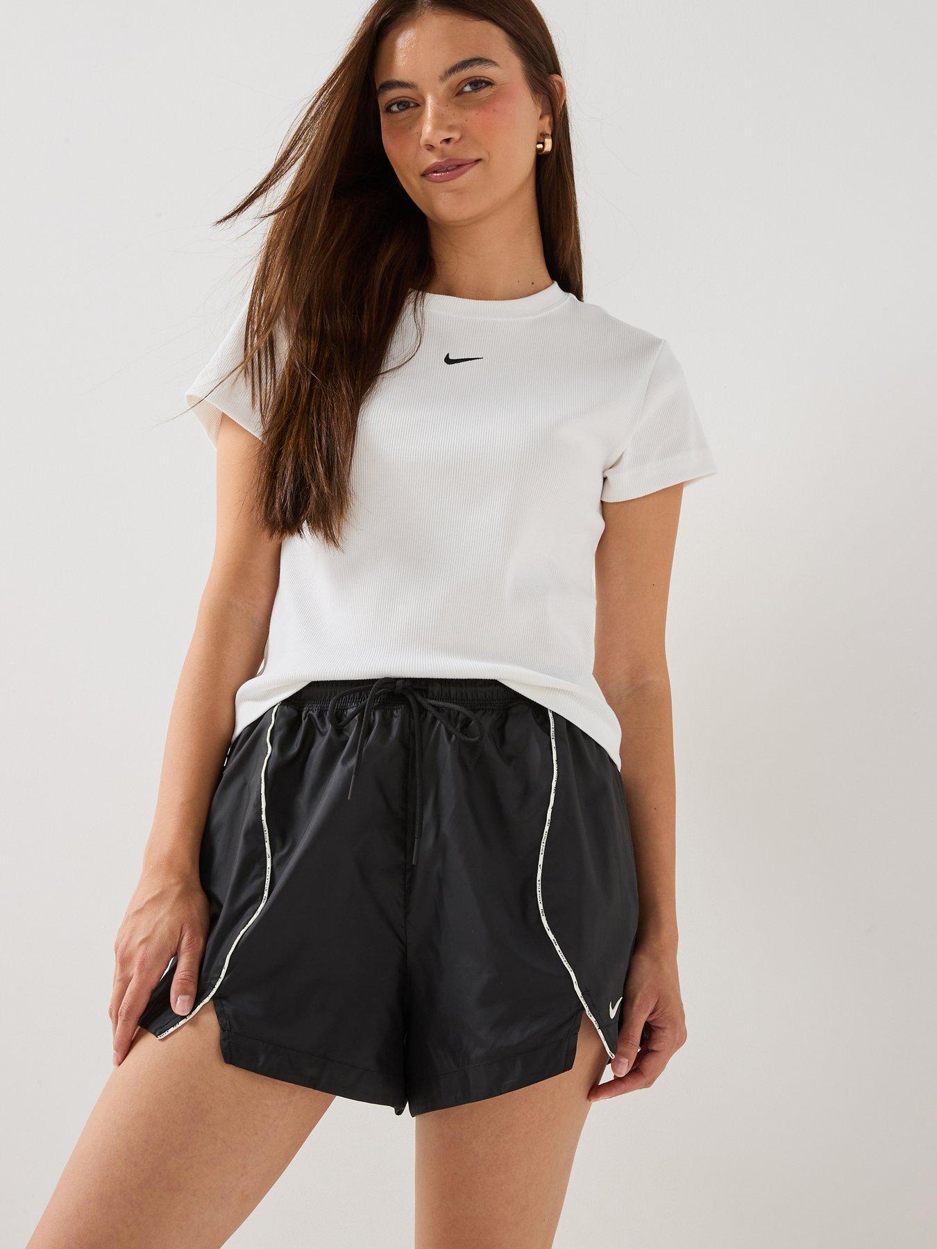 Image 1 of 3 of Nike Womens Rib Tight Short Sleeve Tee - White