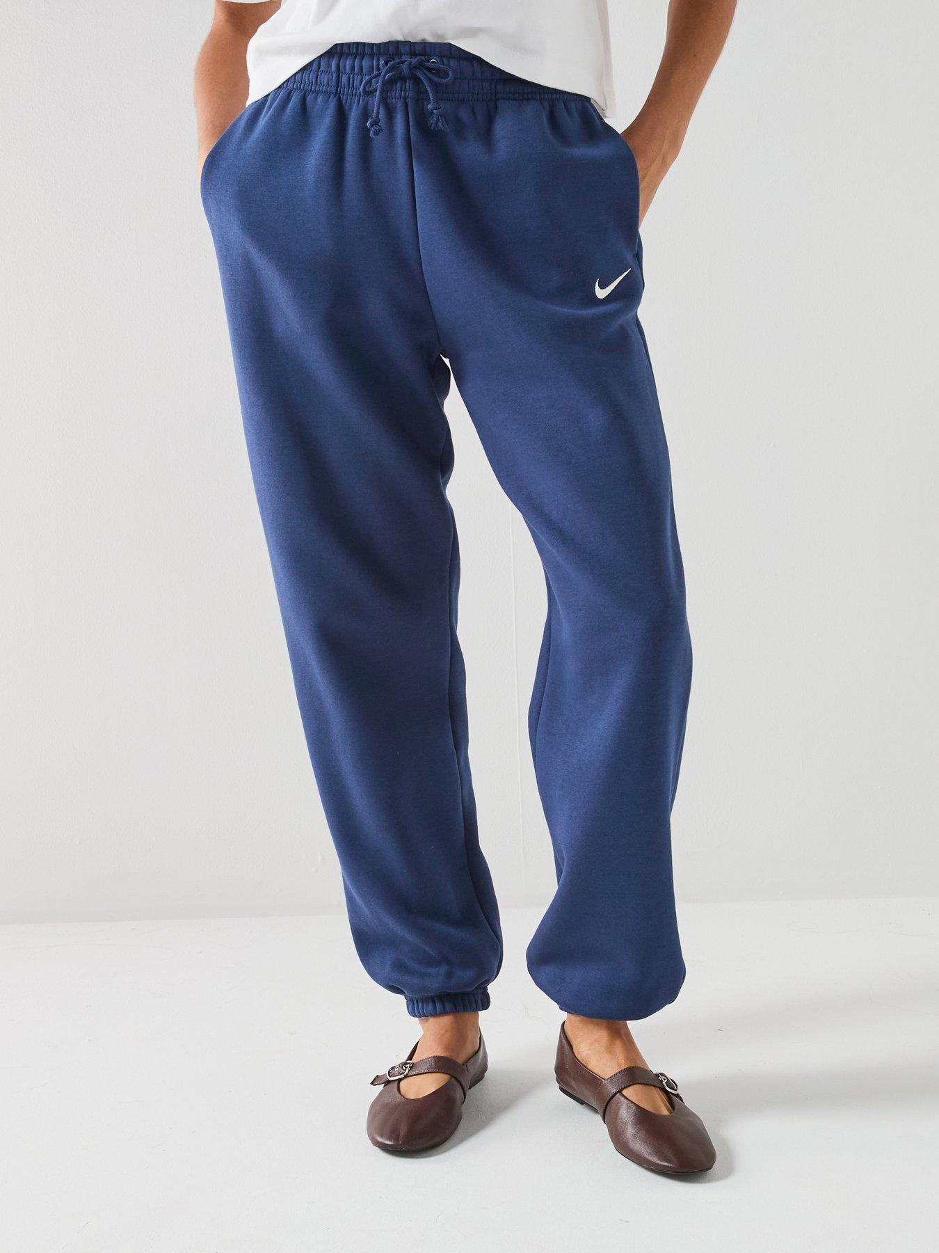 Nike Womens Sportswear Phoenix Fleece High Rise Oversized Pants - Blue