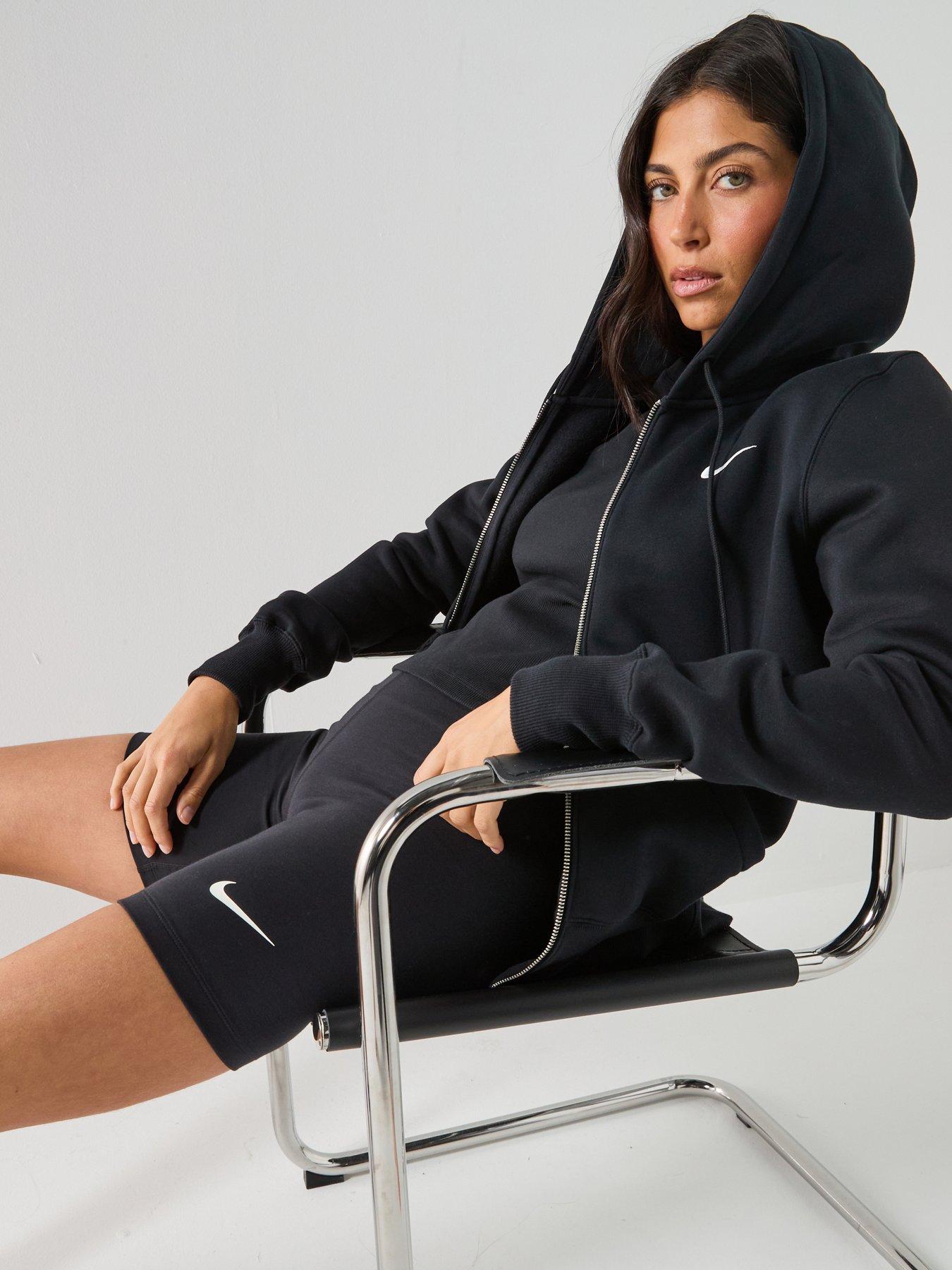 Nike Womens Sportswear Phoenix Fleece Standard Full Zip Hoodie - Black