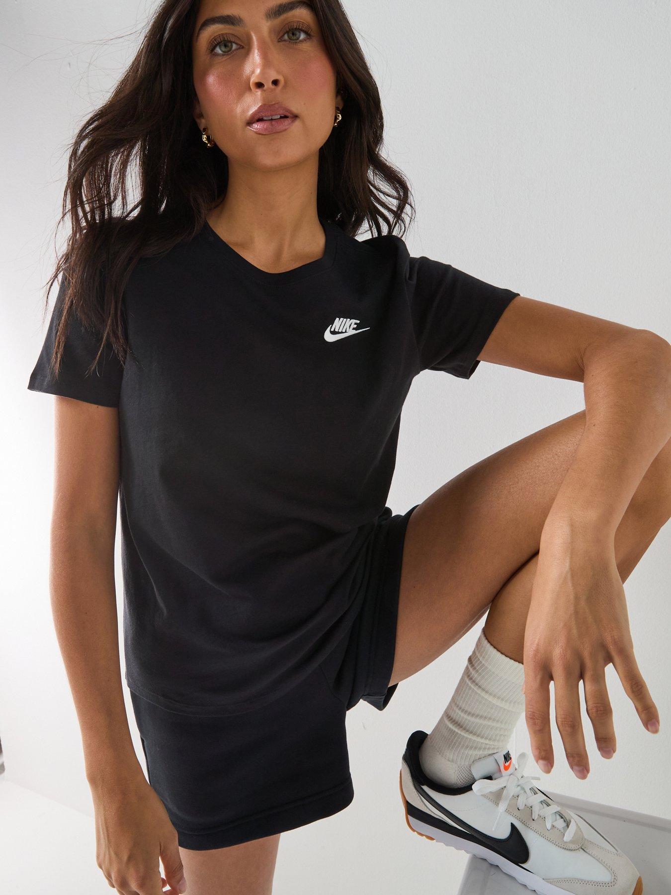 Image 1 of 6 of Nike Womens Sportswear Club Short Sleeve T-Shirt - Black