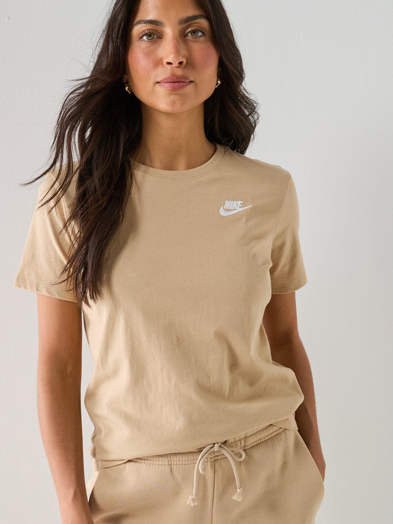 Nike Womens Sportswear Club Short Sleeve T-Shirt - Brown