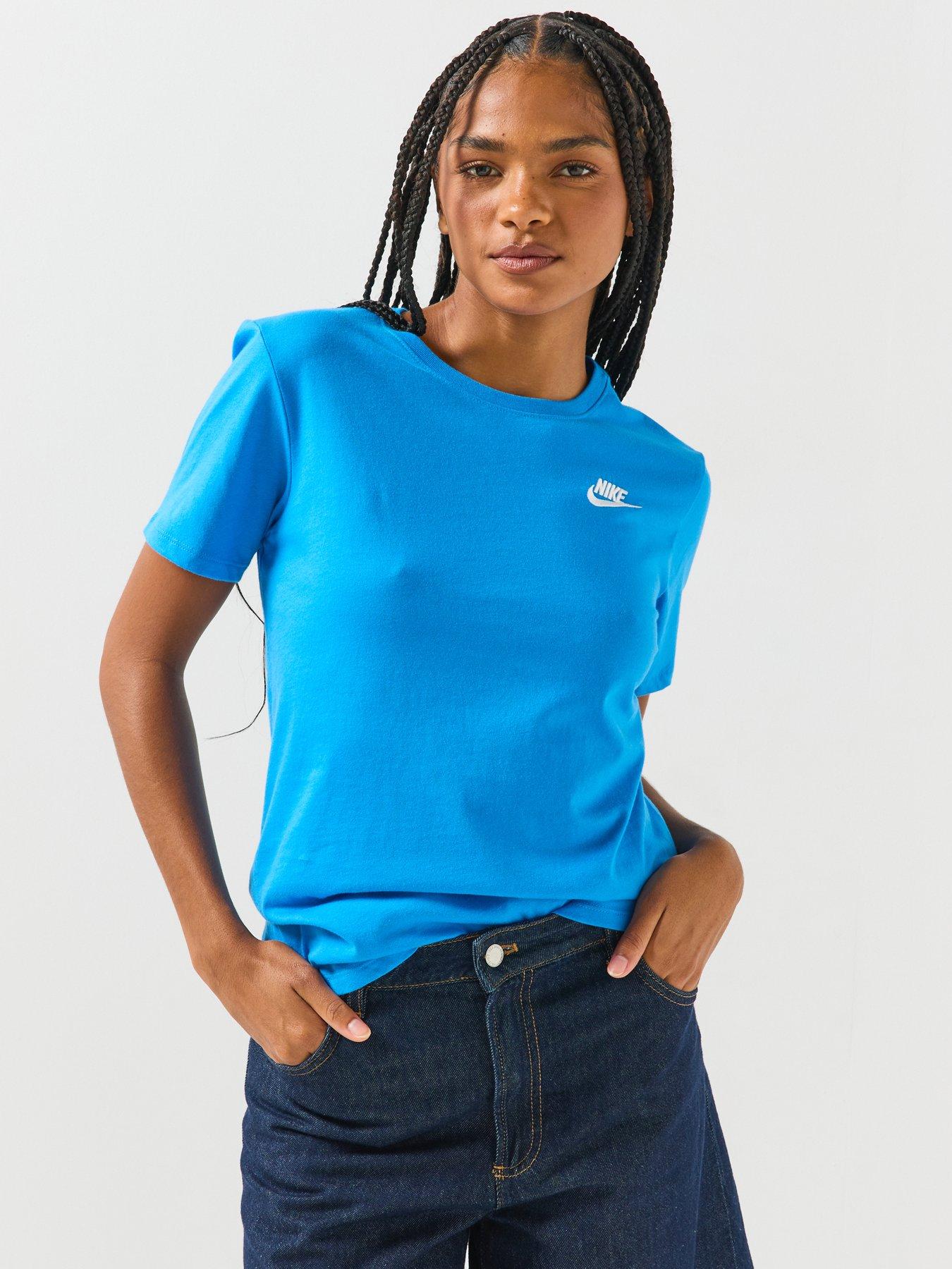 Nike Womens Sportswear Club Short Sleeve T-Shirt - Blue