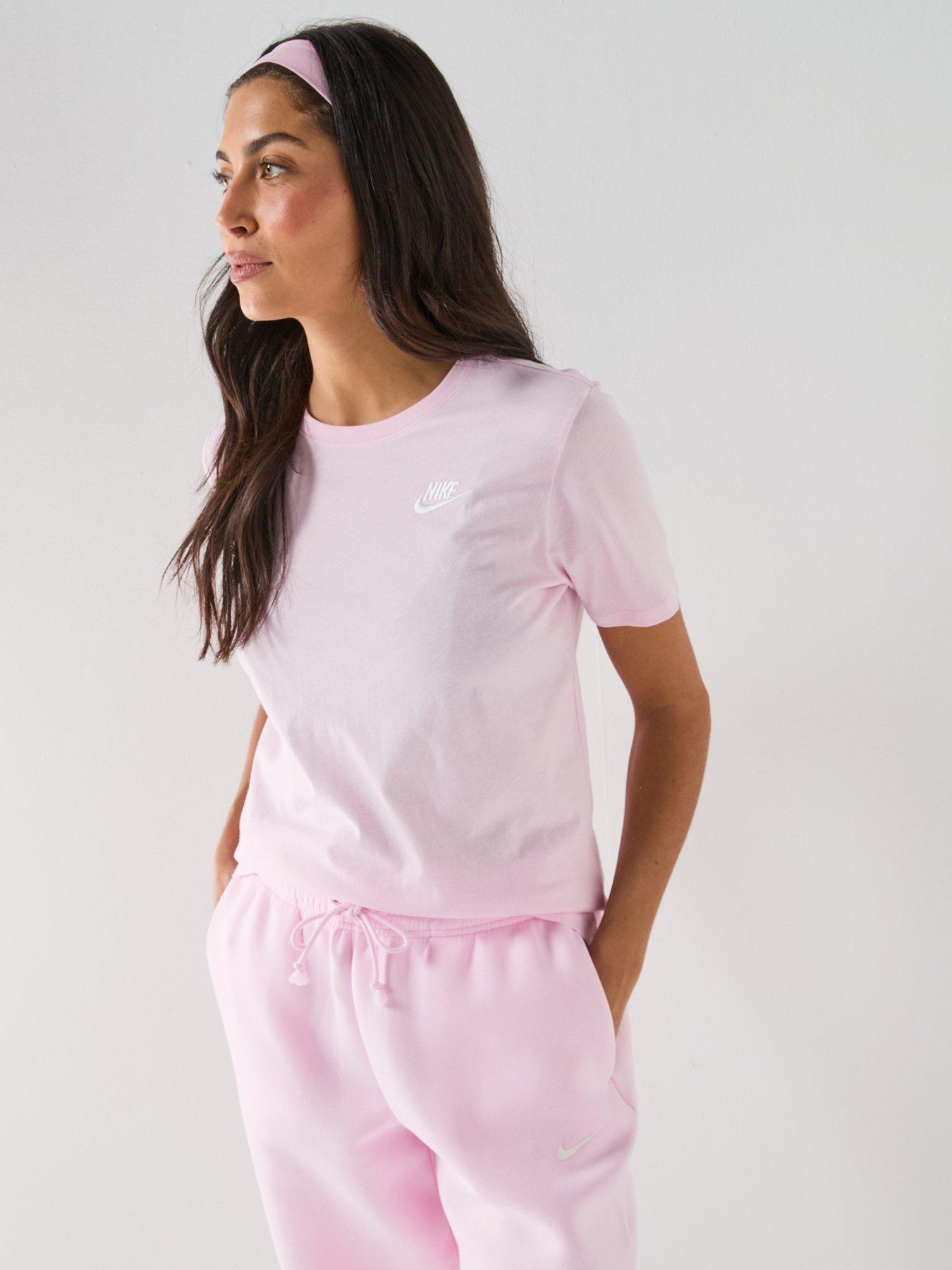 Nike Womens Sportswear Club Short Sleeve T-Shirt - Pink