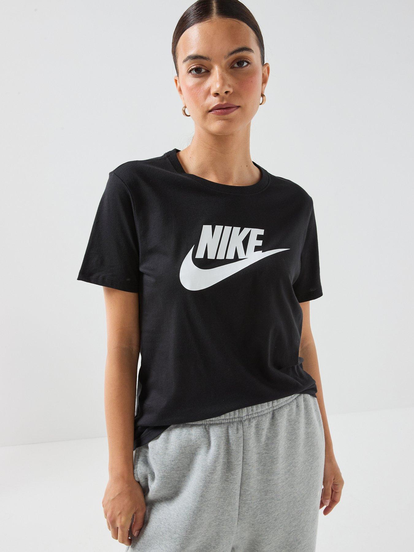 Nike Womens Sportswear Club Icon Future Short Sleeve T-Shirt - Black