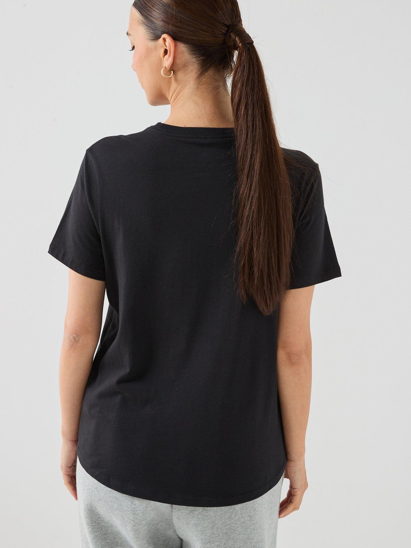 Image 2 of 4 of Nike Womens Sportswear Club Icon Future Short Sleeve T-Shirt - Black