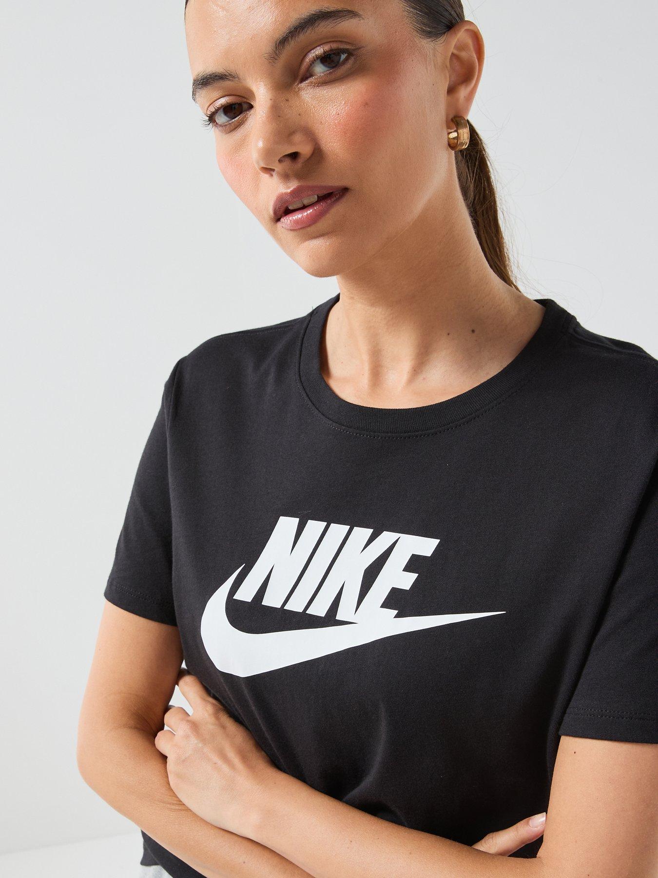 Image 4 of 4 of Nike Womens Sportswear Club Icon Future Short Sleeve T-Shirt - Black
