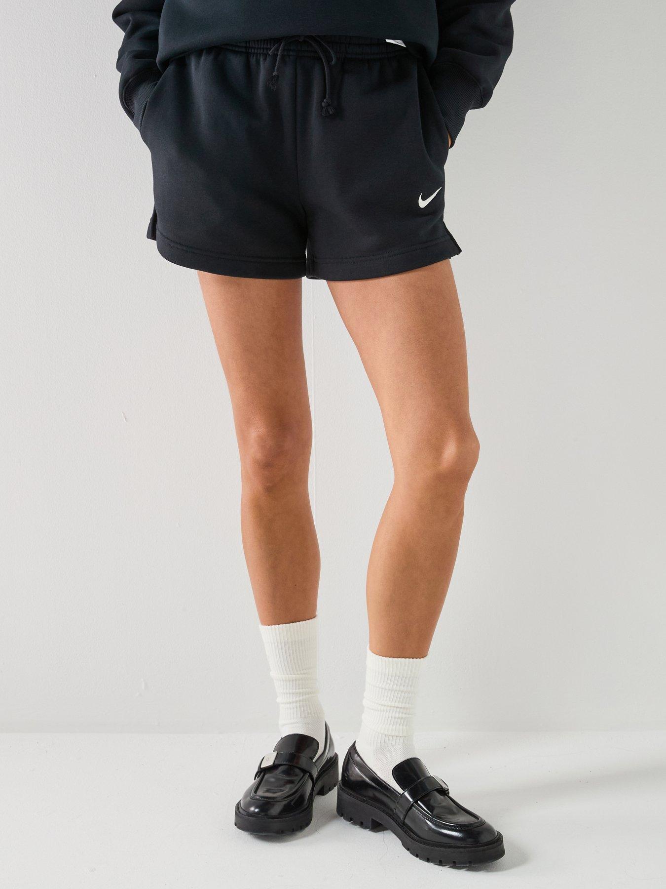 Nike Womens Sportswear Phoenix Fleece Mid Rise 4 Inch Shorts - Black