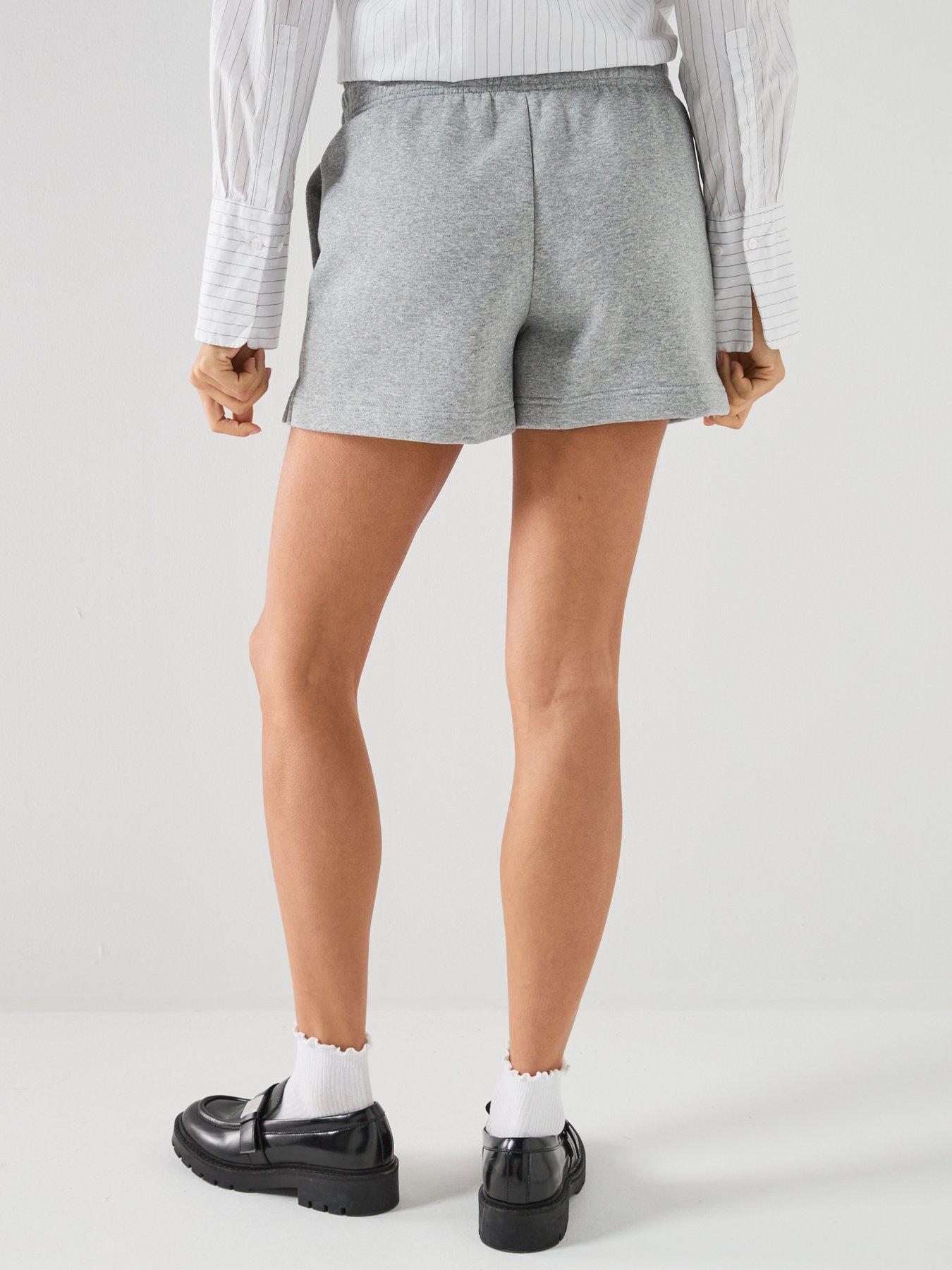 Image 2 of 6 of Nike Womens Sportswear Phoenix Fleece Mid Rise 4 Inch Shorts - Grey