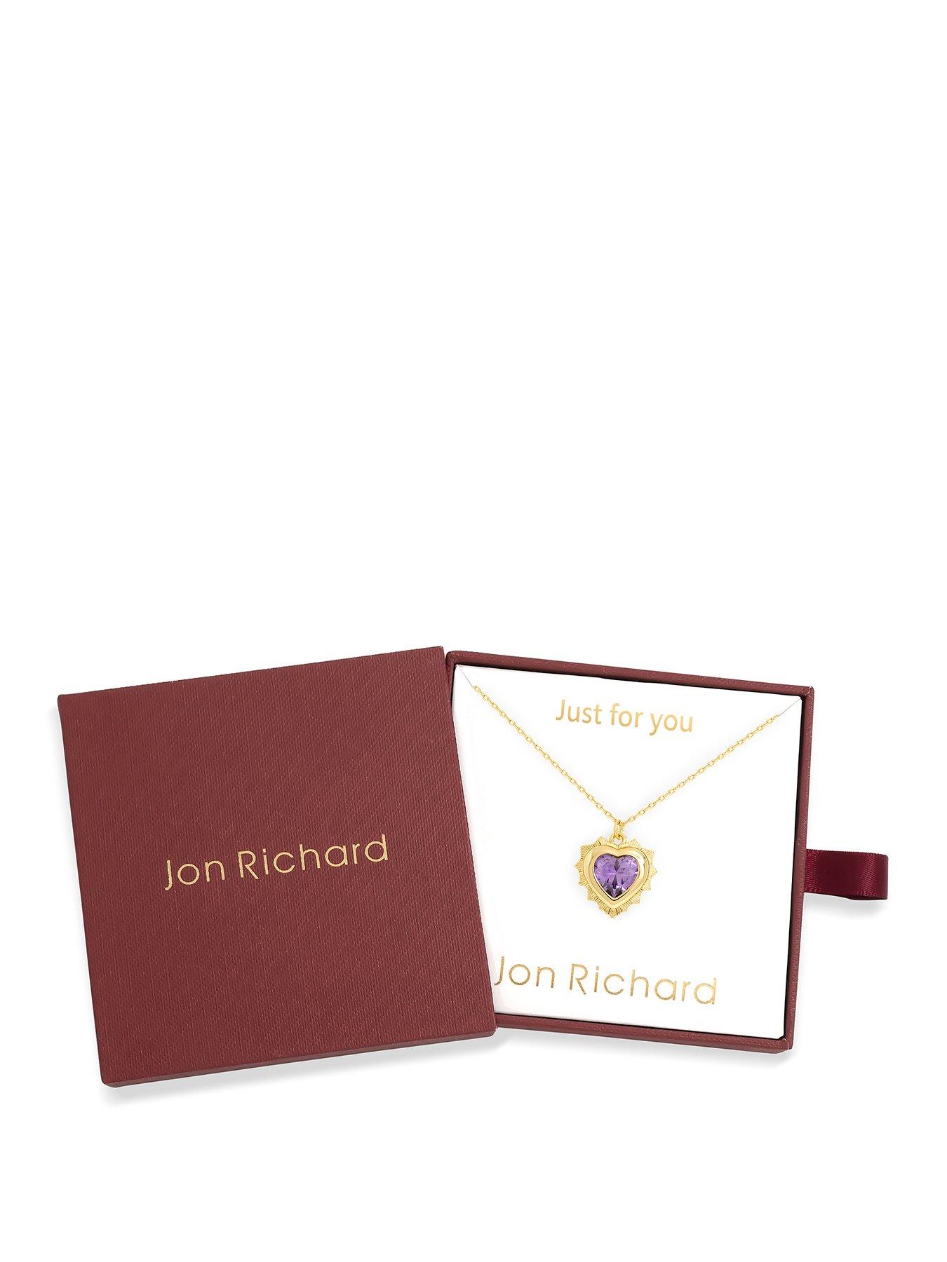 Jon Richard Jon Richard 14Ct Real Gold Plated Heart Birthstone Pendant