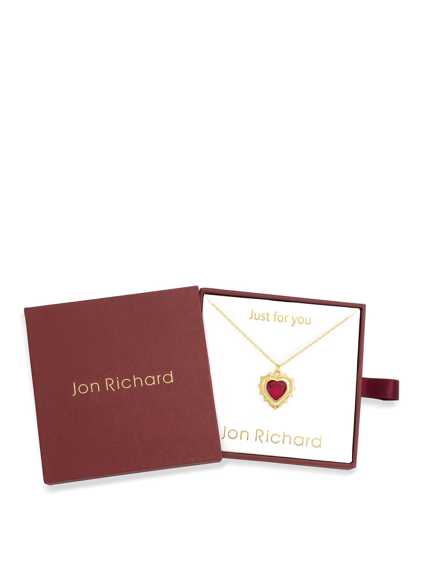 Image 1 of 4 of Jon Richard Jon Richard 14Ct Real Gold Plated Heart Birthstone Pendant