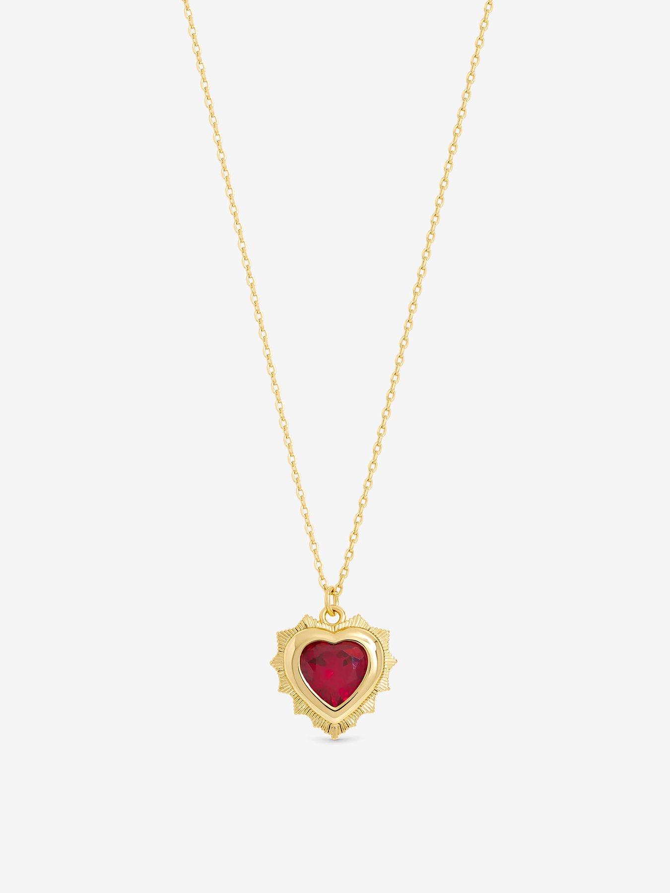 Image 2 of 4 of Jon Richard Jon Richard 14Ct Real Gold Plated Heart Birthstone Pendant
