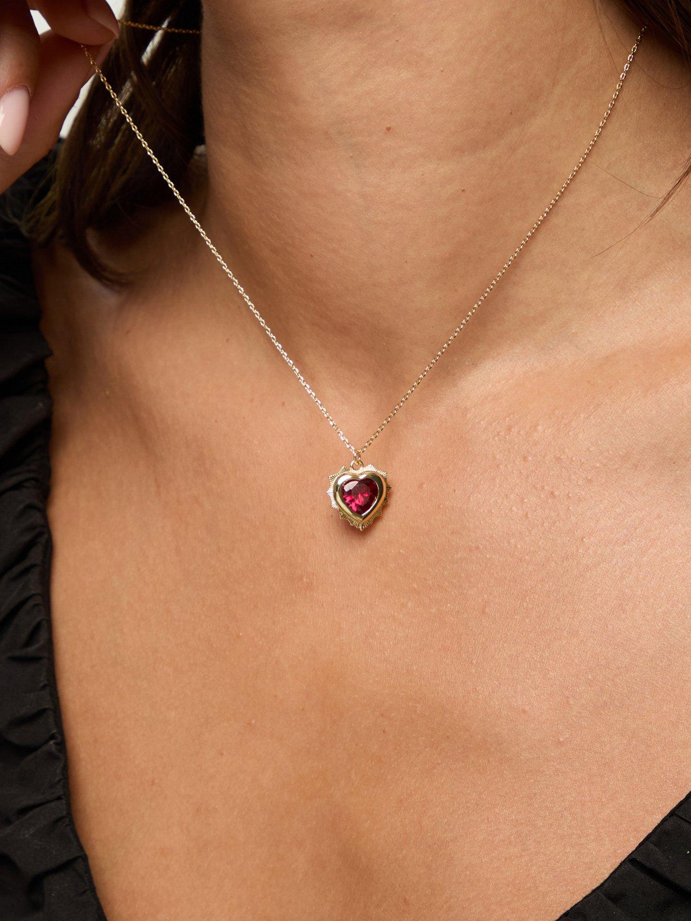 Image 3 of 4 of Jon Richard Jon Richard 14Ct Real Gold Plated Heart Birthstone Pendant