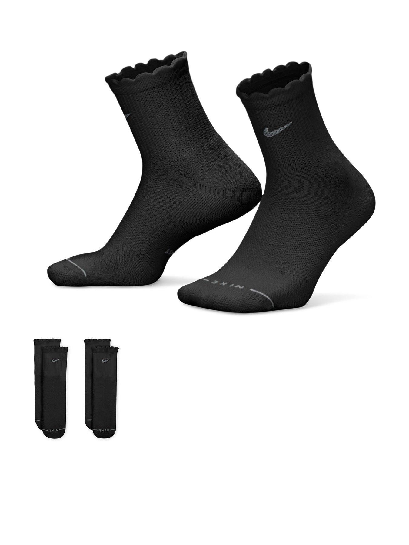 Nike Womens Everyday Elevated Scalloped Micro Crew Socks 2 Pack - Multi