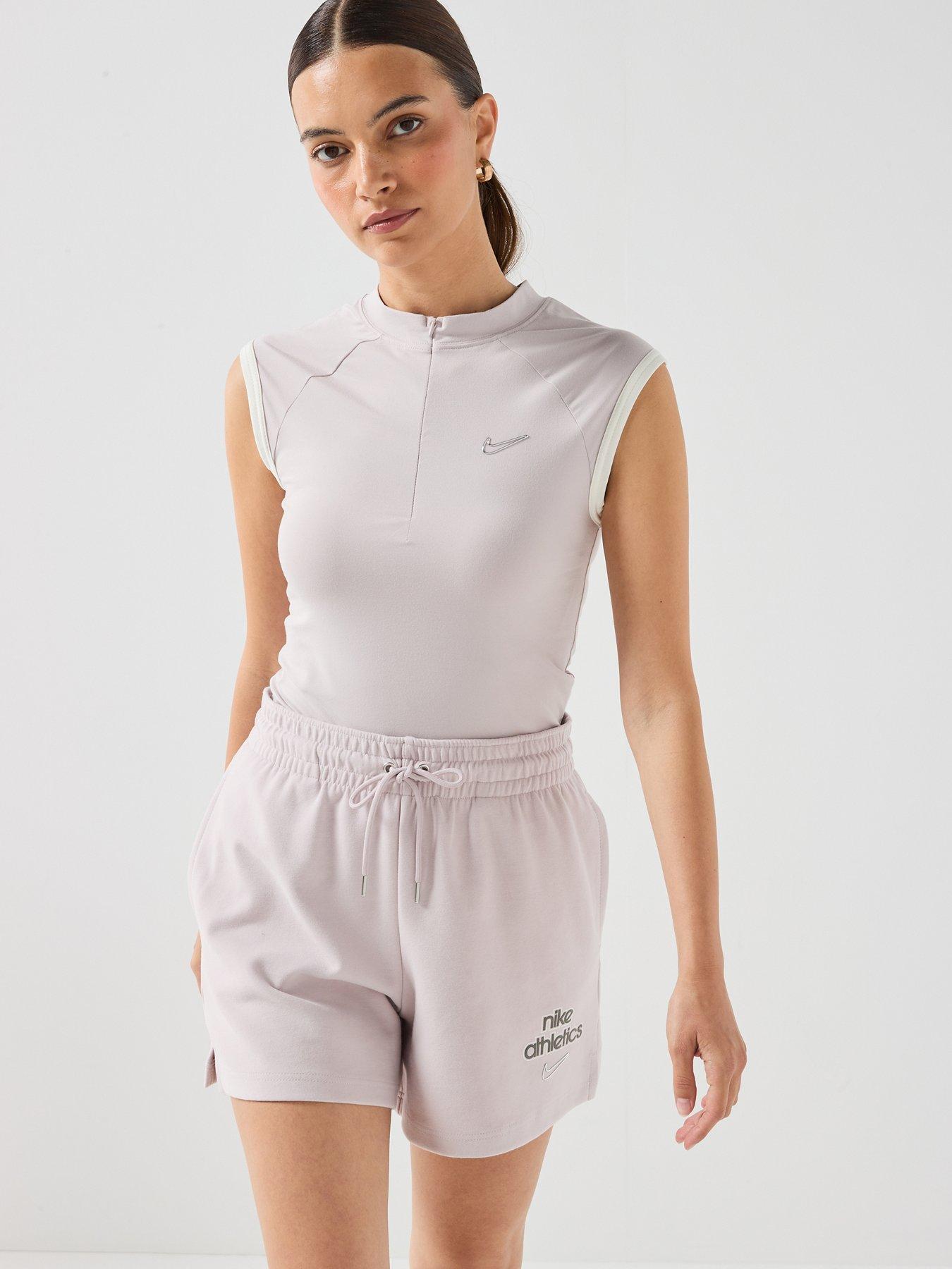Nike Womens Sleeveless Fitted Quarter Zip Top - Pink