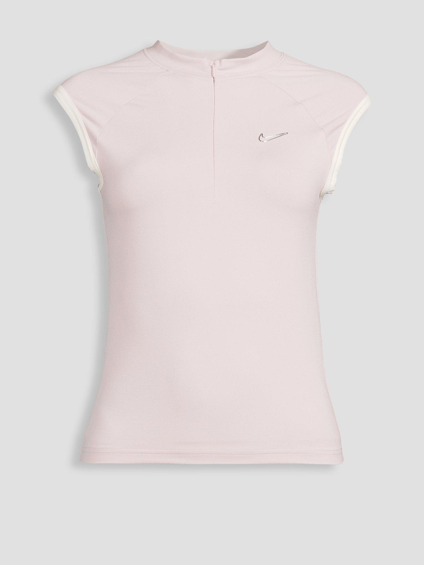 Image 7 of 7 of Nike Womens Sleeveless Fitted Quarter Zip Top - Purple