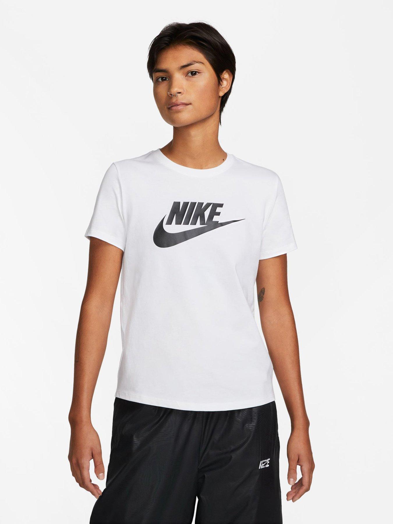 Image 1 of 4 of Nike Womens Sportswear Club Icon Future Short Sleeve T-Shirt - White