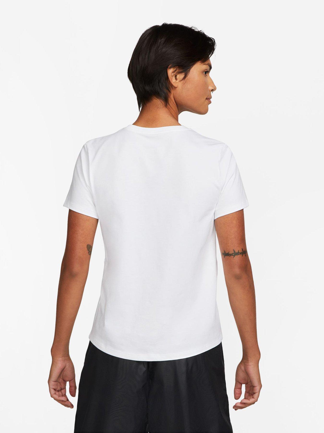 Image 2 of 4 of Nike Womens Sportswear Club Icon Future Short Sleeve T-Shirt - White