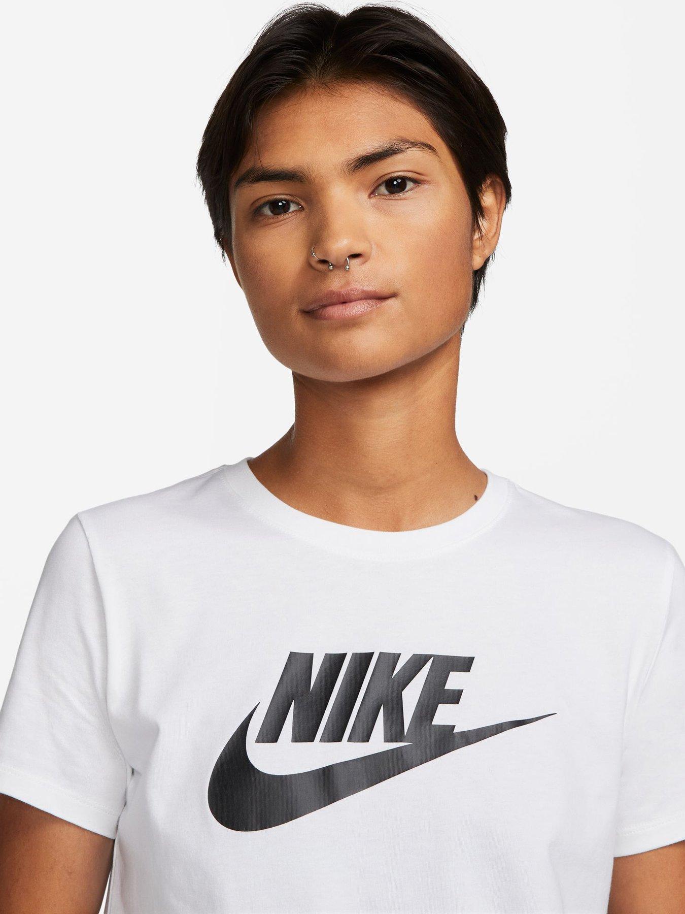 Image 4 of 4 of Nike Womens Sportswear Club Icon Future Short Sleeve T-Shirt - White