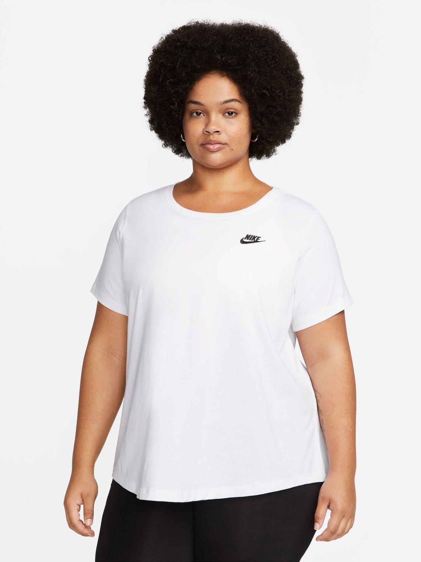 Nike Womens Sportswear Club Plus Short Sleeve T-Shirt - White