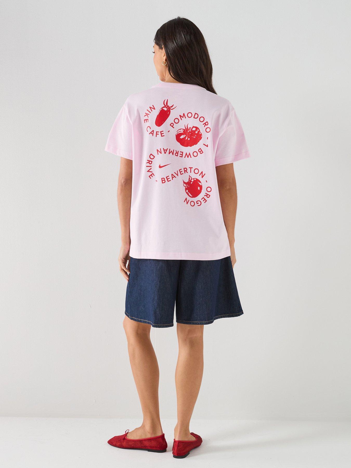 Nike Womens Sportswear Classic Boyfriend Cafe Tomato T-Shirt - Pink