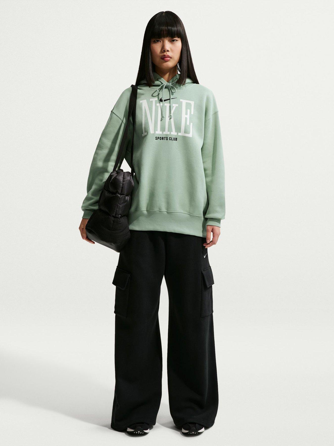 Image 1 of 5 of Nike Womens Sportswear Phoenix Fleece Oversized Graphic Hoodie - Green