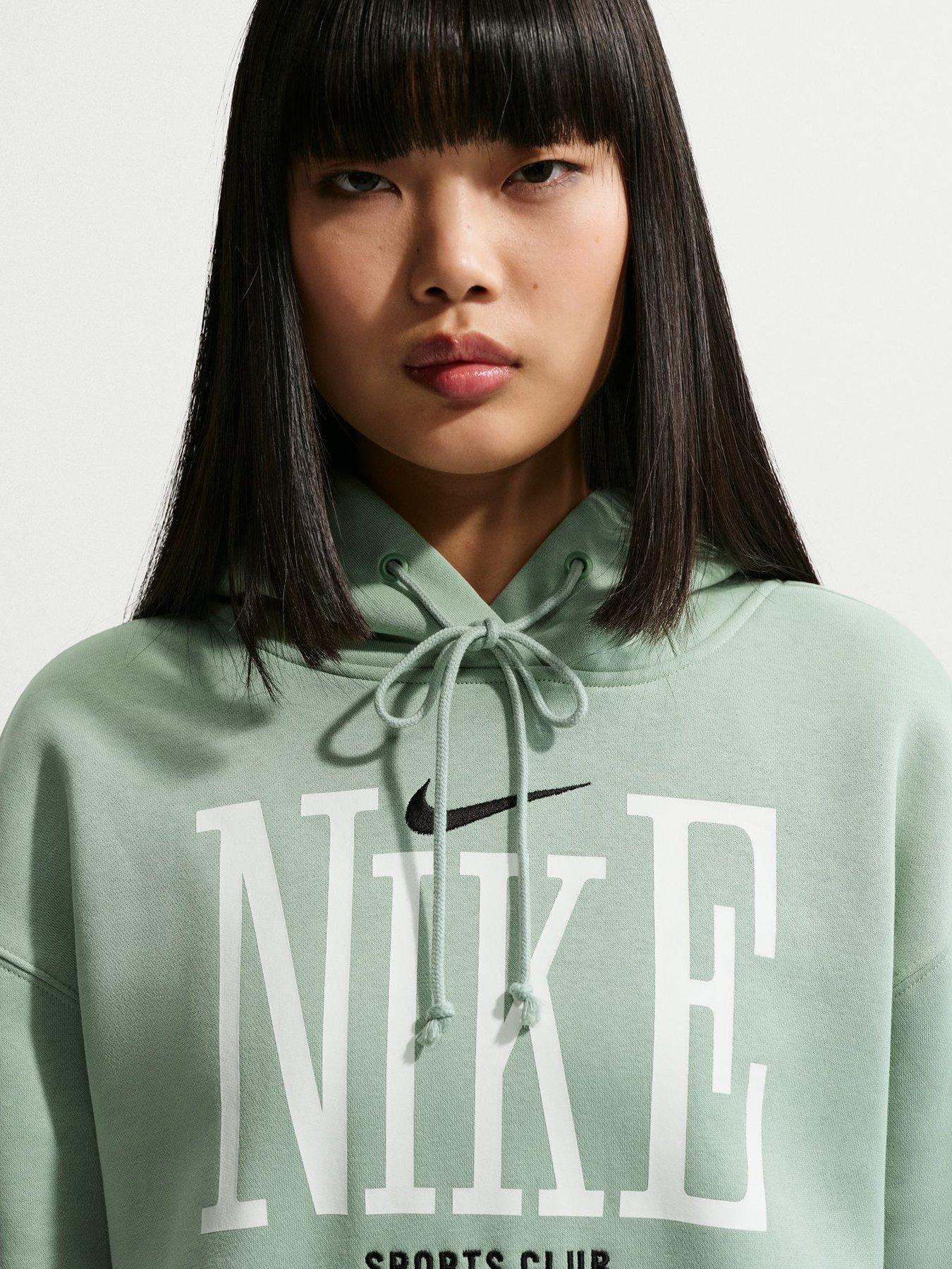 Image 3 of 5 of Nike Womens Sportswear Phoenix Fleece Oversized Graphic Hoodie - Green