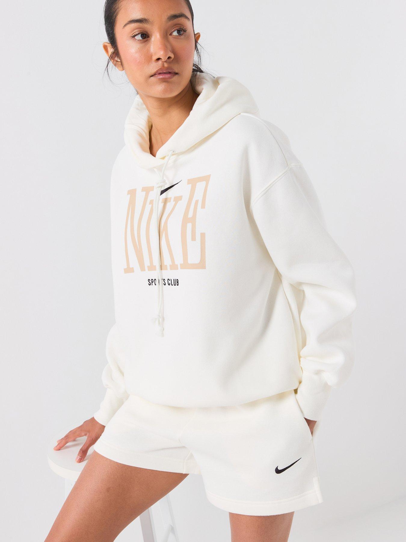Nike Womens Sportswear Phoenix Fleece Oversized Graphic Hoodie - White