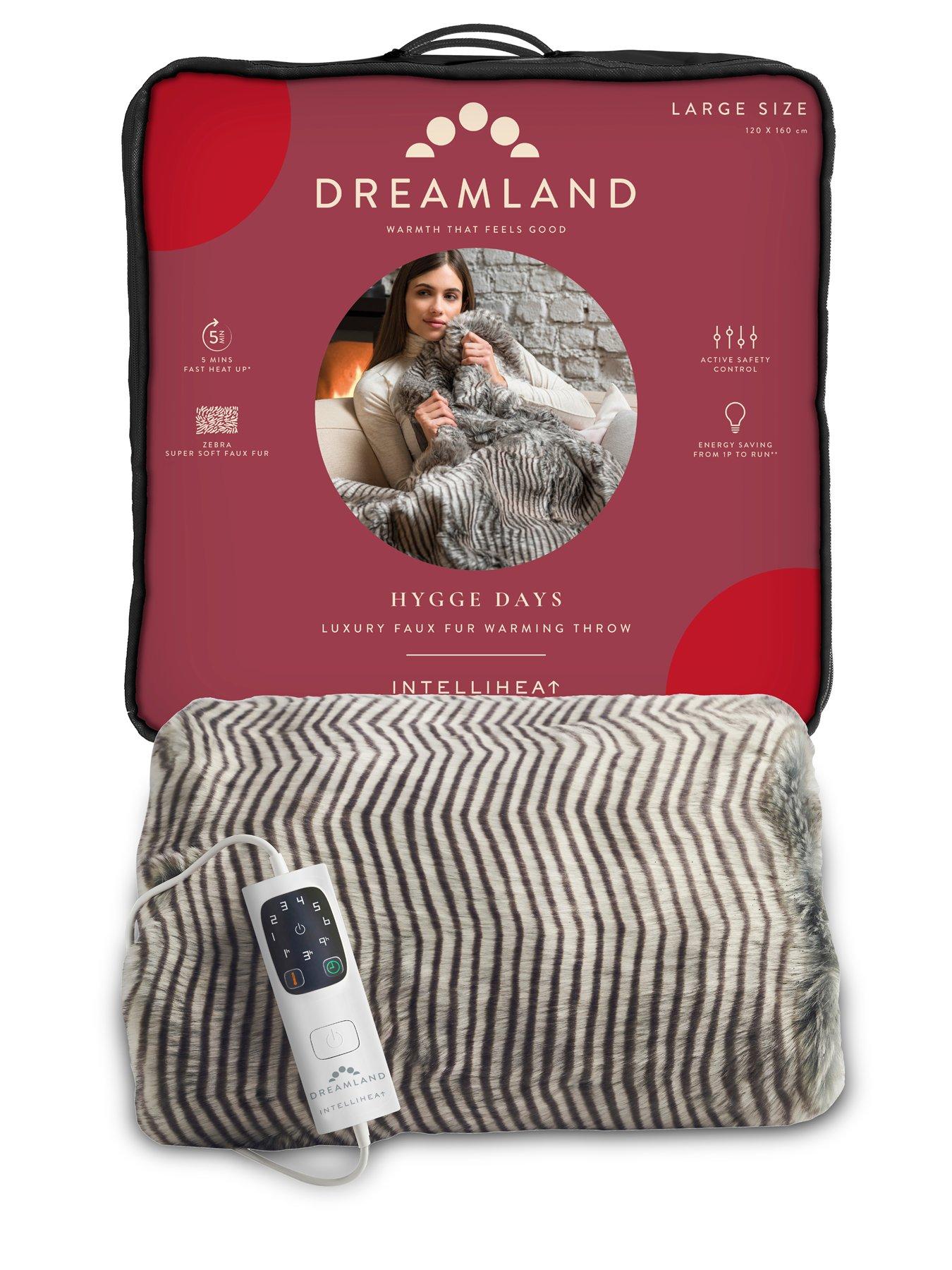 Dreamland Heated Throw Dreamland Zebra Faux Fur Throw