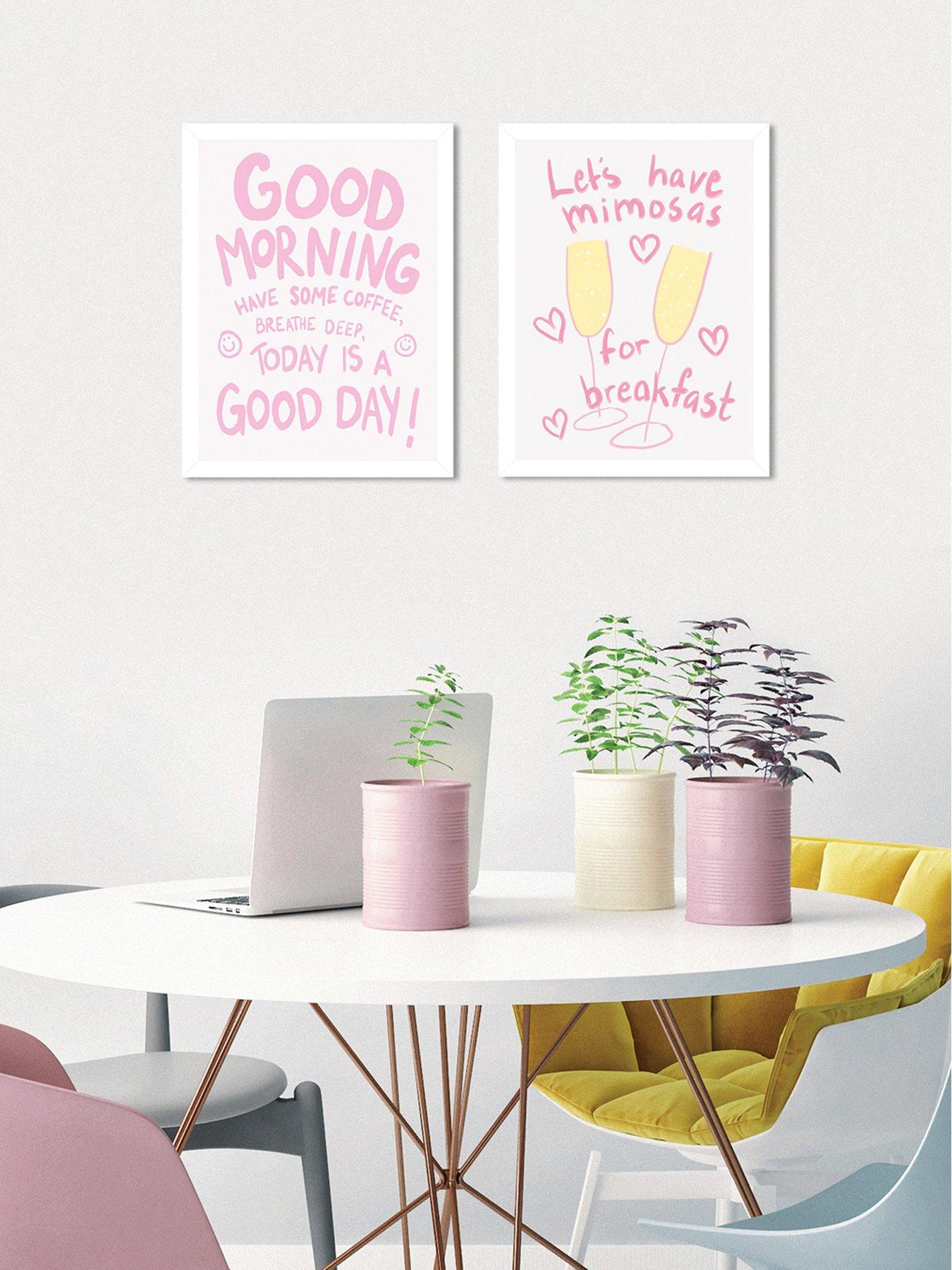 The Art Group Set Of 2 Framed Art Athene Fritsch (cheerful Start & Morning Mimosas) 33x43cm