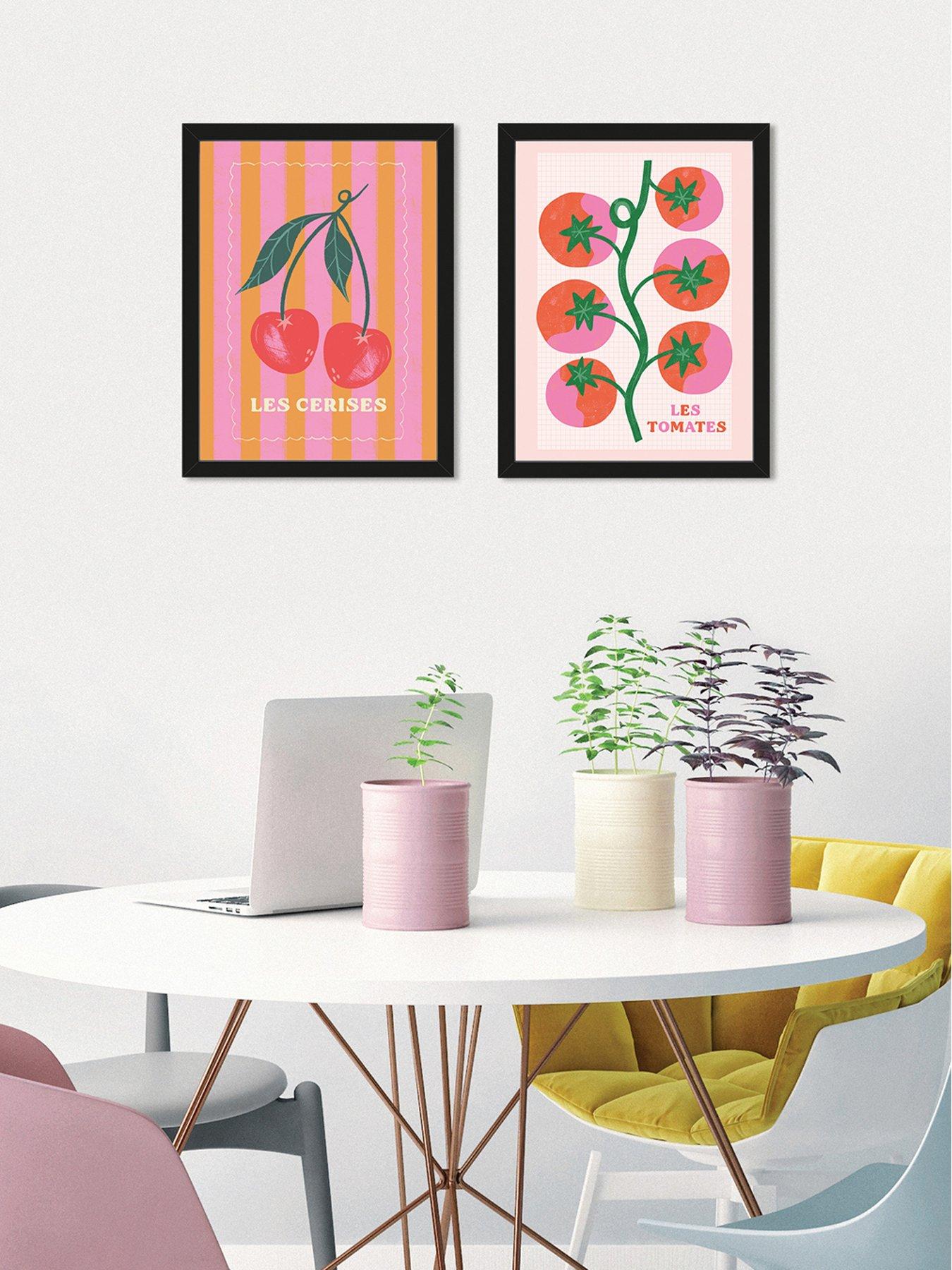 the-art-group-set-of-2-framed-art-melissa-donne-les-cerises-les-tomates-33x43cm