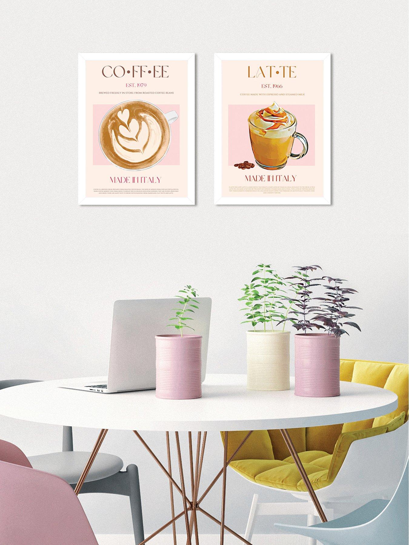 The Art Group Set Of 2 Framed Art  Nazma Khokhar (italian Coffee & Creamy Latte Delight) 33x43cm
