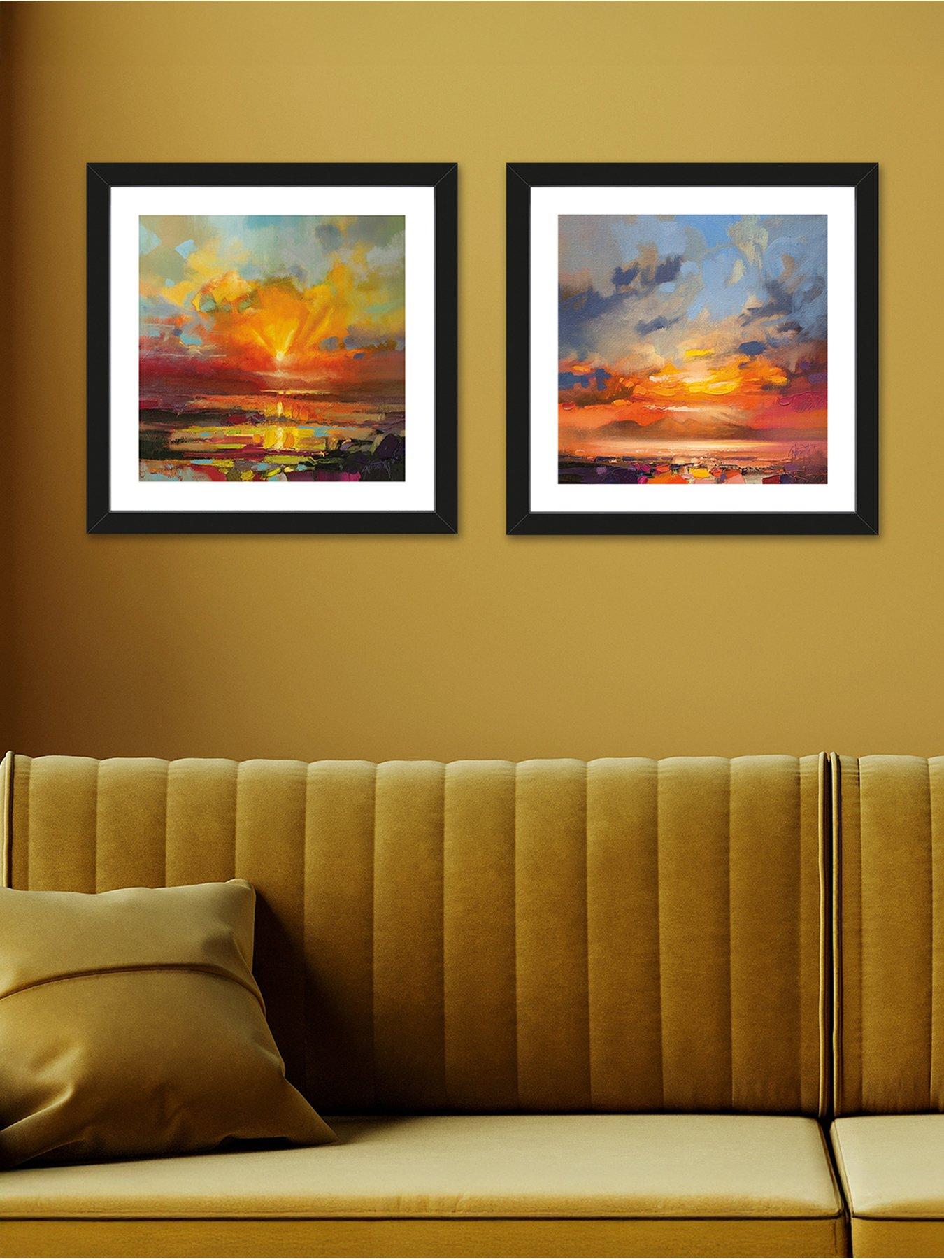 The Art Group Set Of 2 Framed Art Scott Naismith (optimism Sunrise Study  &  Rum Light Study) 34.5 X 34.5cm