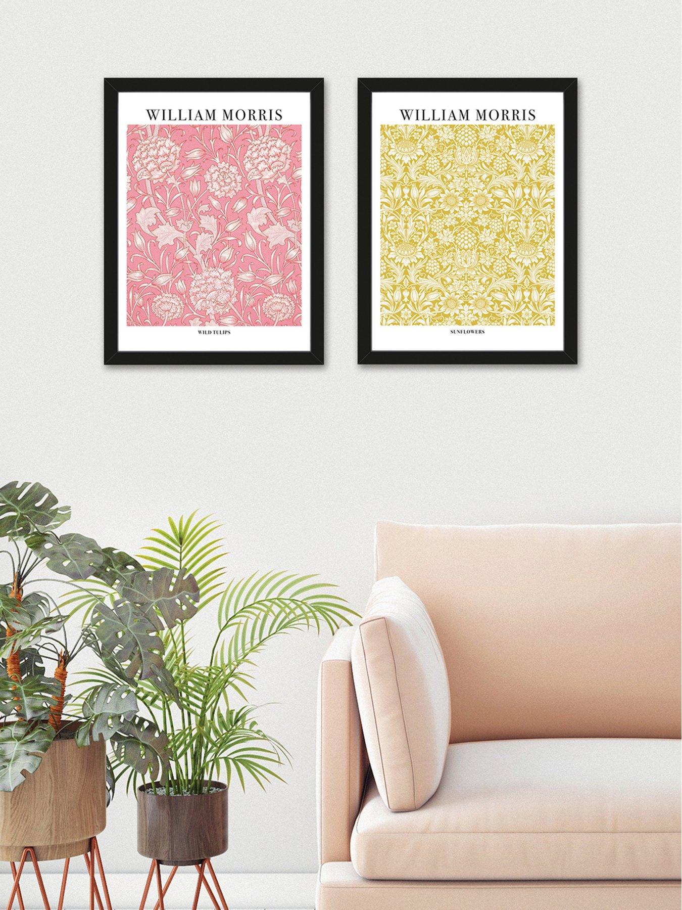 The Art Group Set Of 2 Framed Art  William Morris (wild Tulips & Sunflowers) 33x43cm