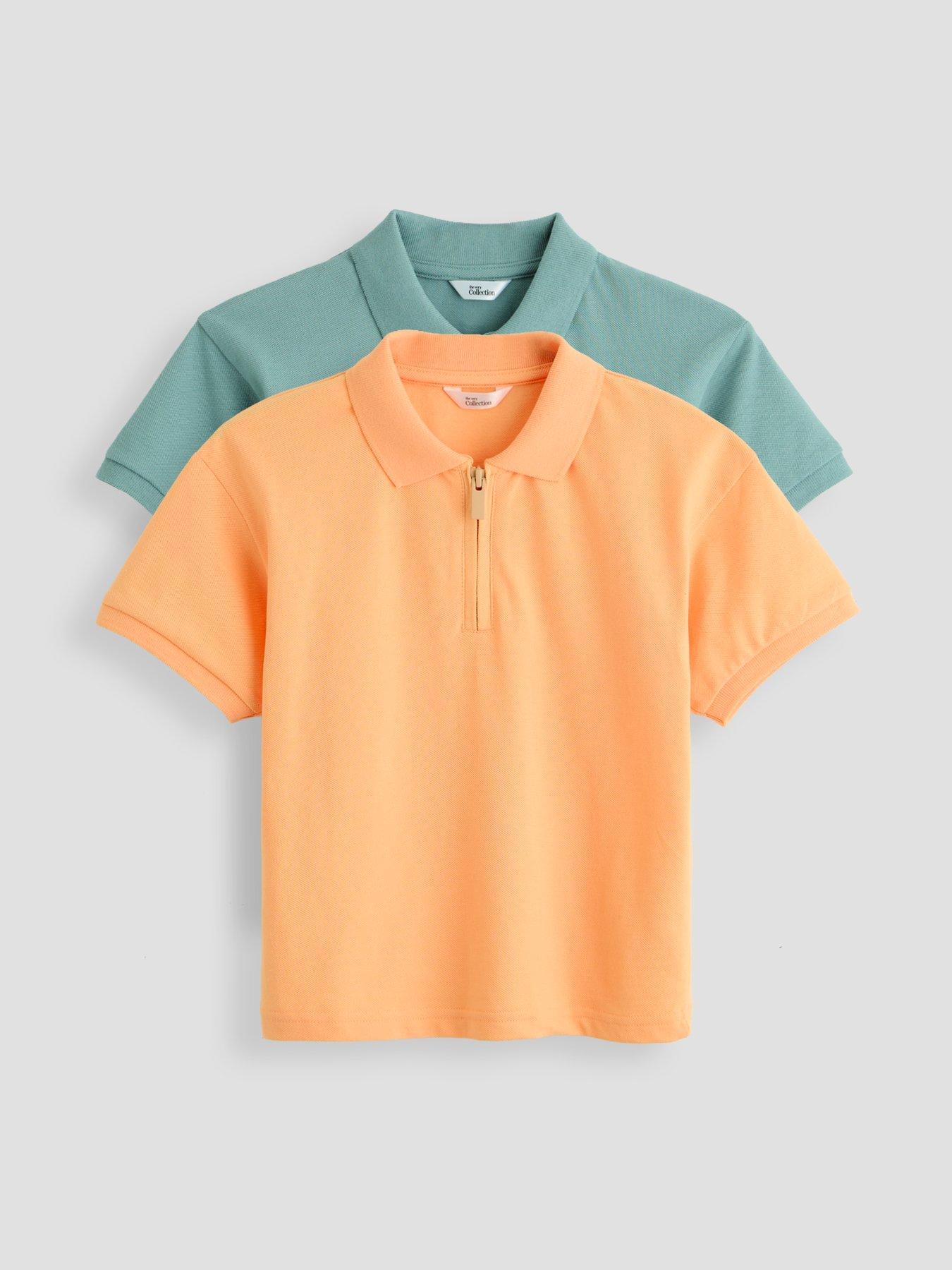 The Very Collection Boys 2 Pack Short Sleeve Zip Up Polo - Multi