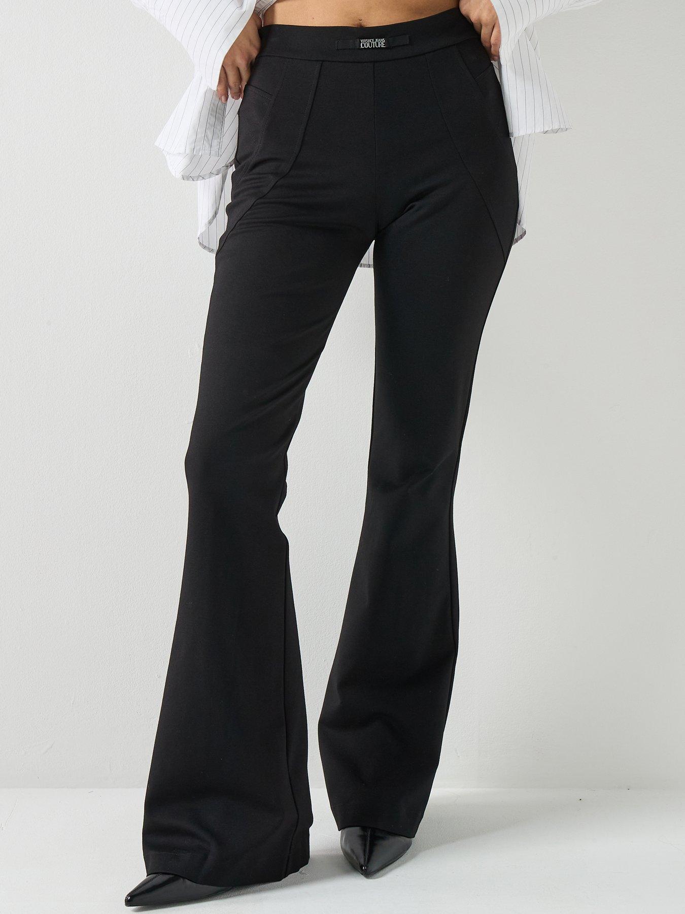 Versace Jeans Couture Geometric Flared Trousers - Black