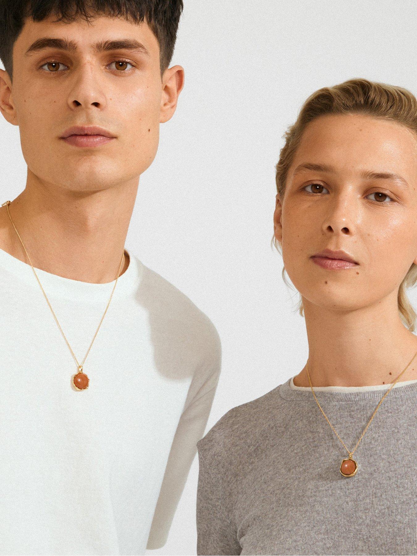  image of pilgrim-sense-necklace-gold-platedagate