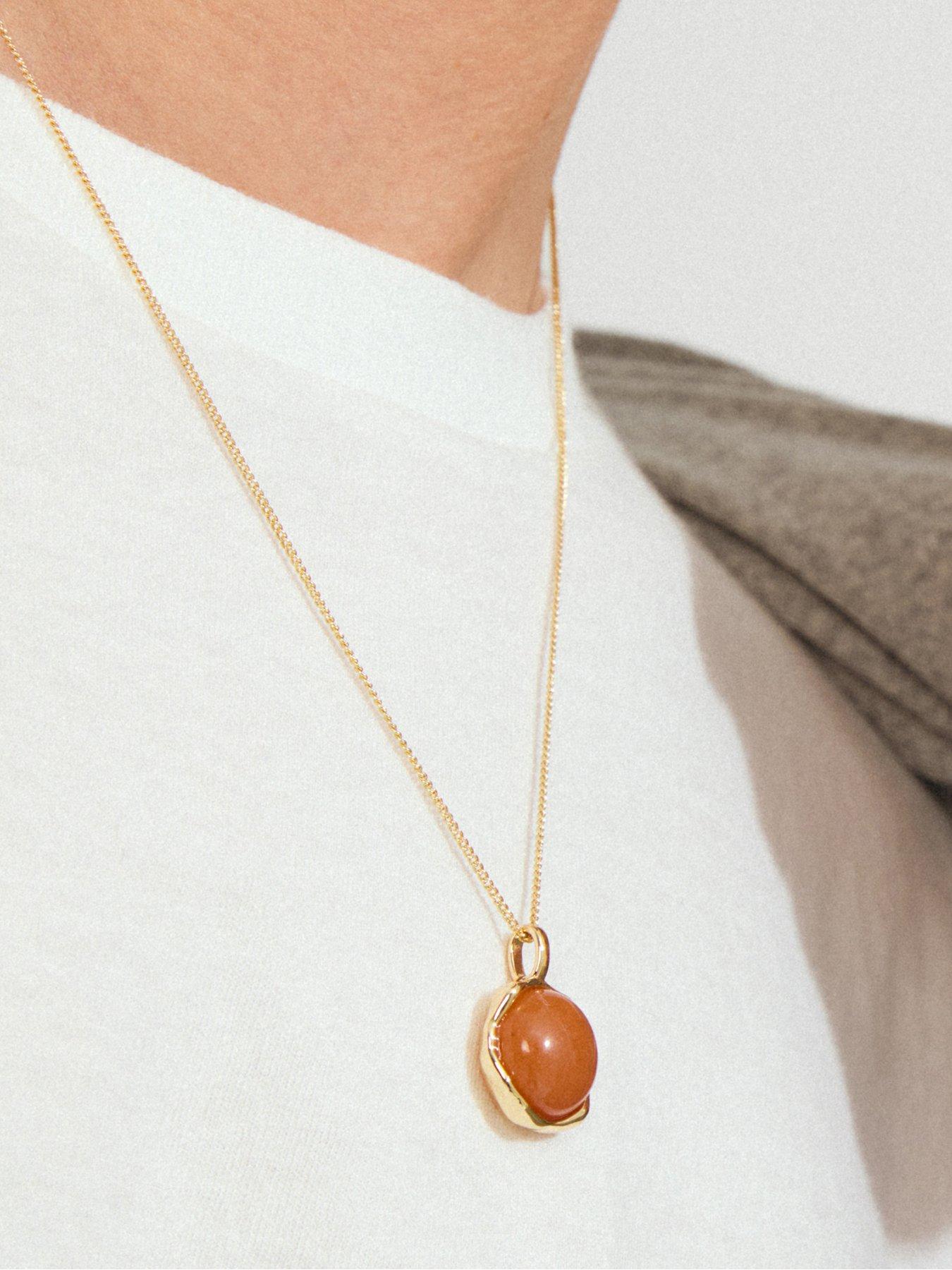  image of pilgrim-sense-necklace-gold-platedagate