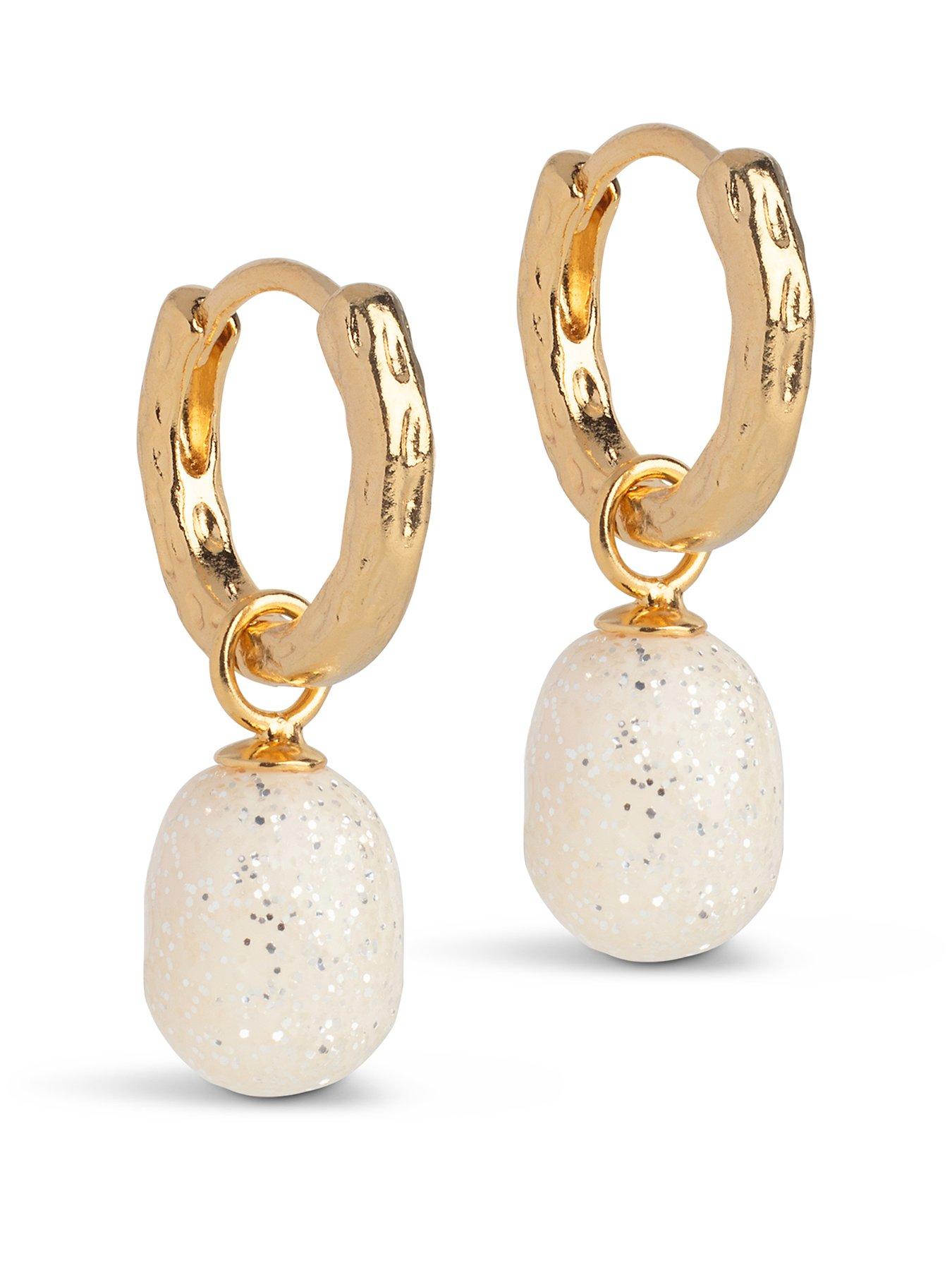ENAMEL Copenhagen Significant Enamel Hoop Earrings Sparkle 18k Gold Plated Recycled Sterling Silver