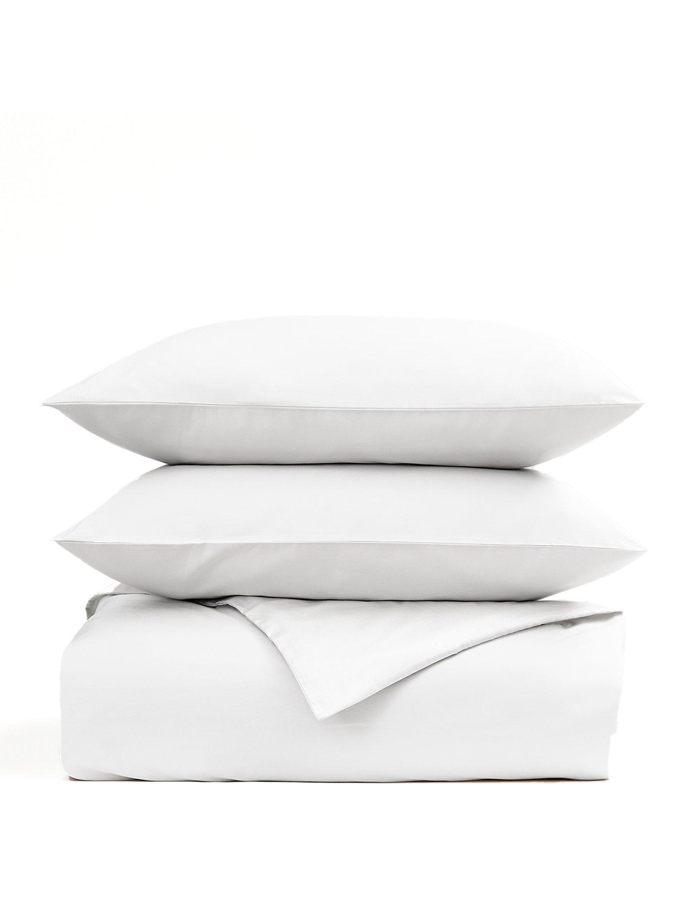 Image 2 of 2 of Christy Classic Luxury Cotton Sateen Duvet Cover Set - White