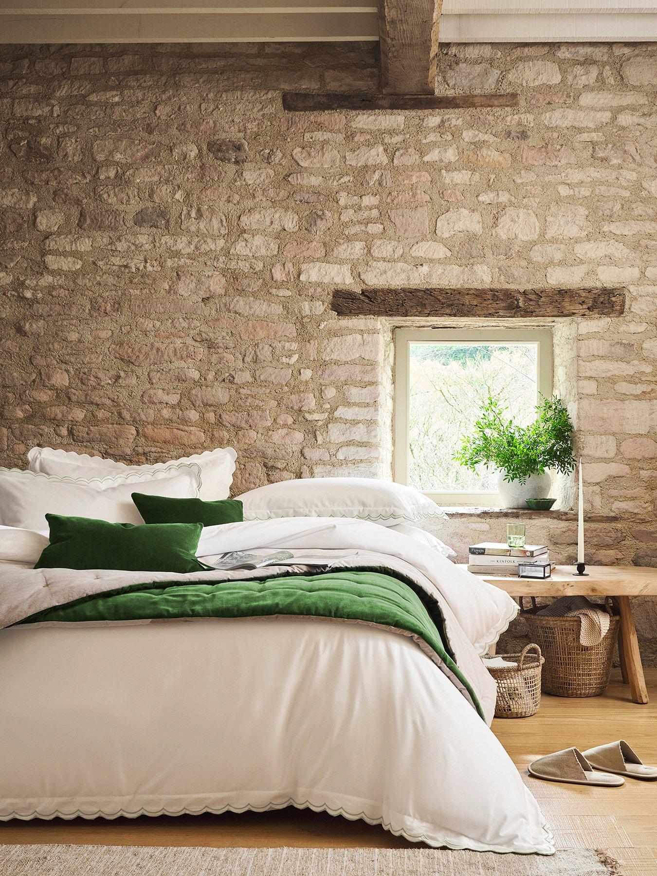 Christy Scallop Edge Duvet Set - Matcha
